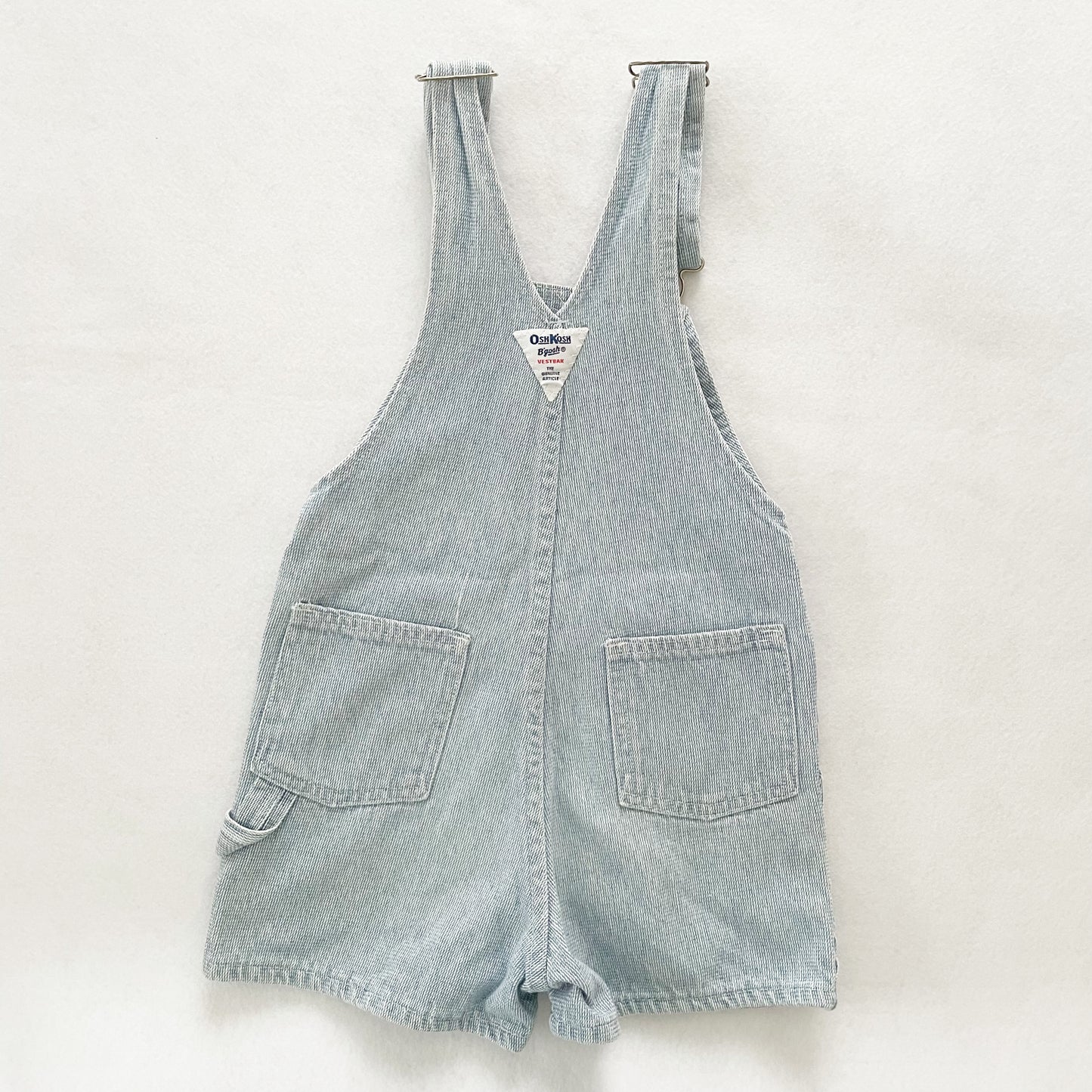 OshKosh Light Wash Textured Shortalls - Yellow Clover Vintage Kids Clothes
