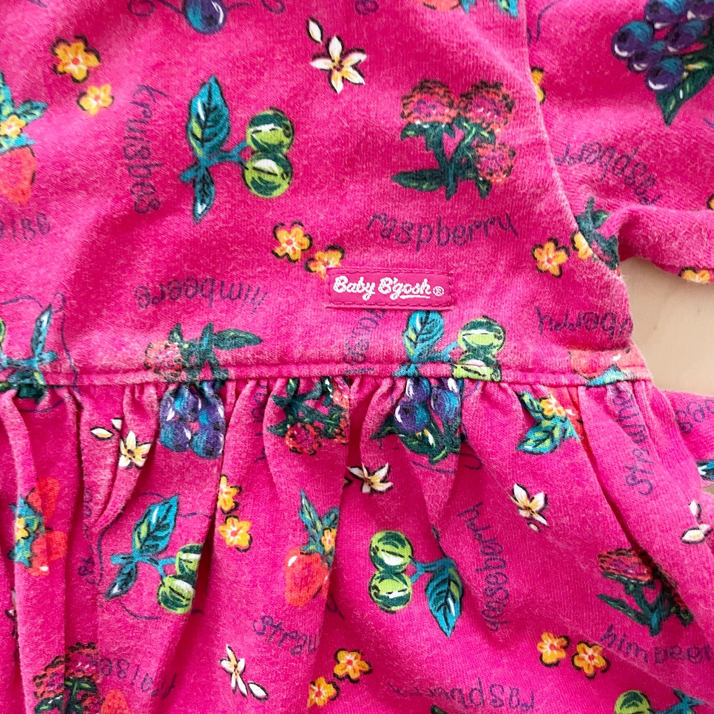Baby B’gosh Fruit Print Jersey Romper - Yellow Clover Vintage Kids Clothes
