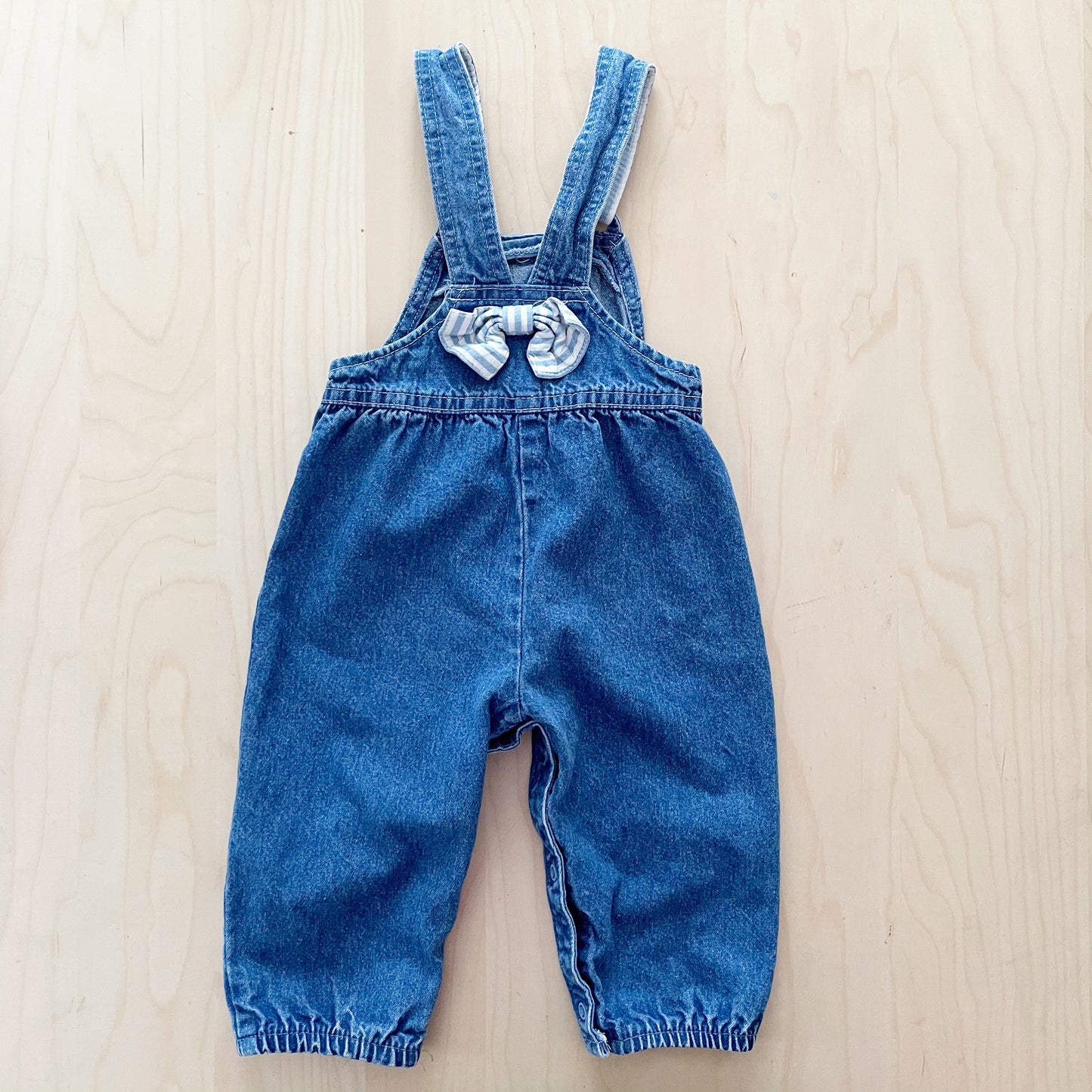 OshKosh Striped Accent Bubble Overalls - Yellow Clover Vintage Kids Clothes