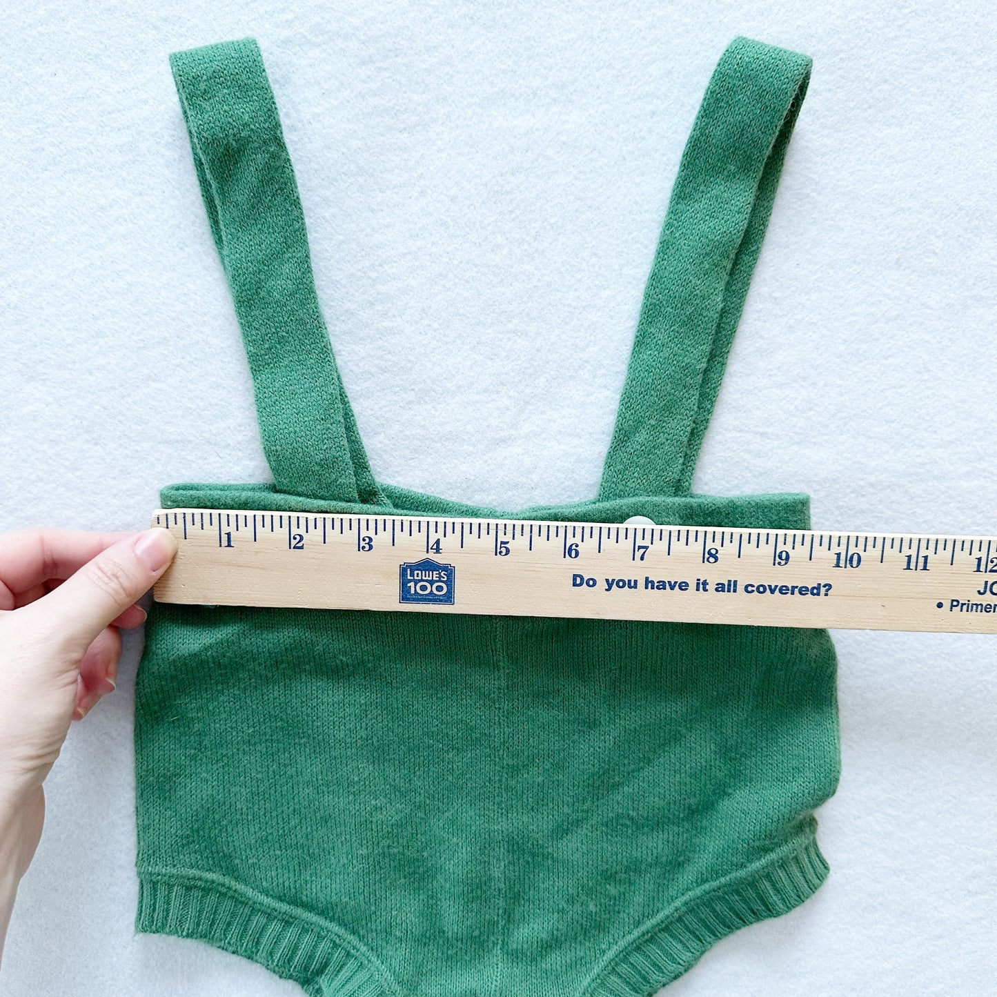 Sweater Knit Suspender Shorts - Yellow Clover Vintage Kids Clothes