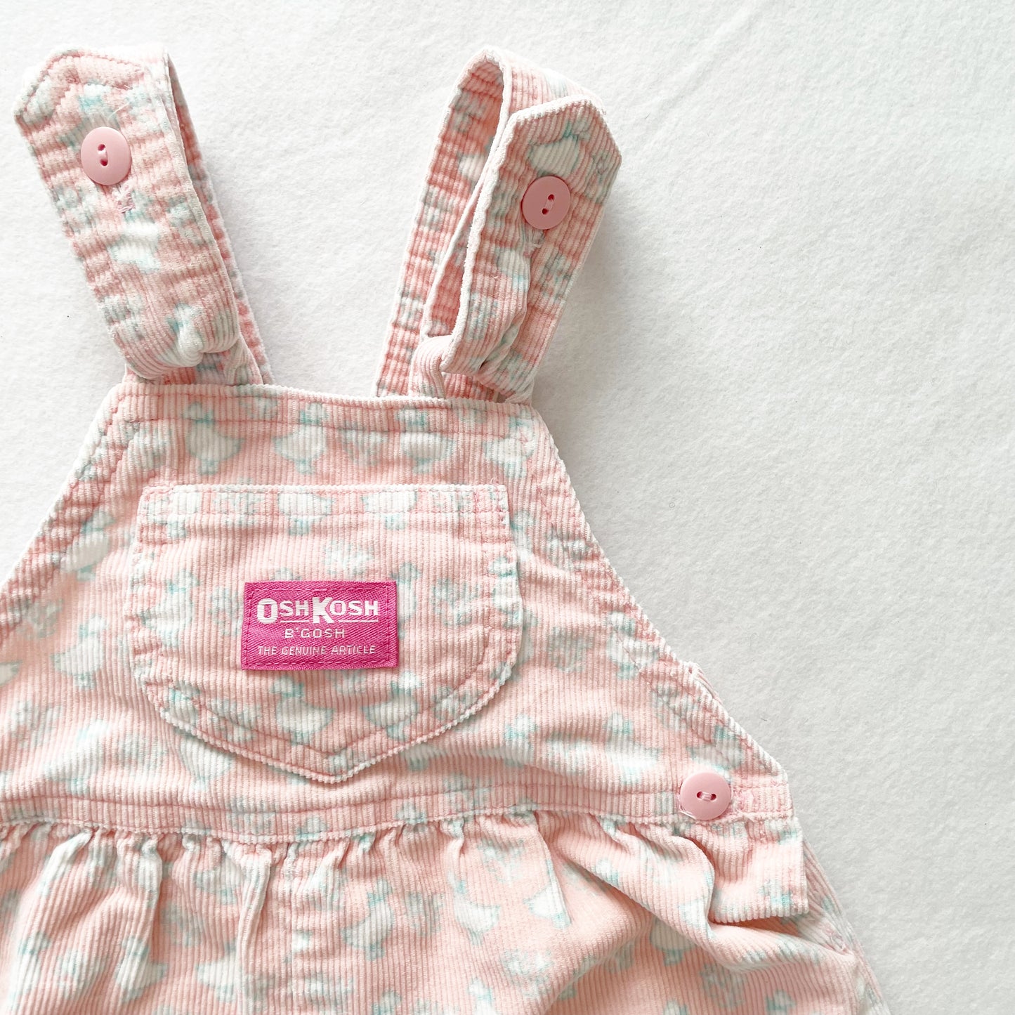 OshKosh Goose Print Cord Bow Back Overalls