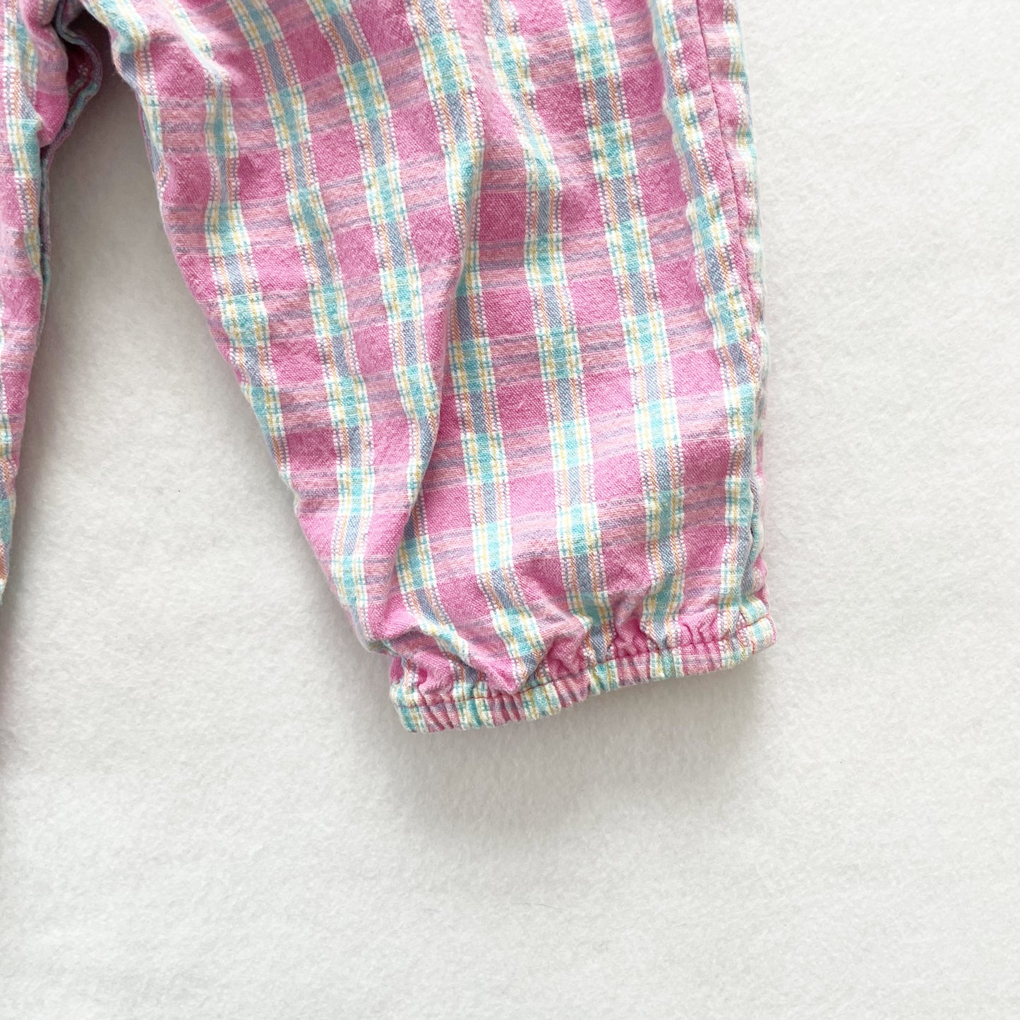 OshKosh Pink Plaid Bubble Overalls