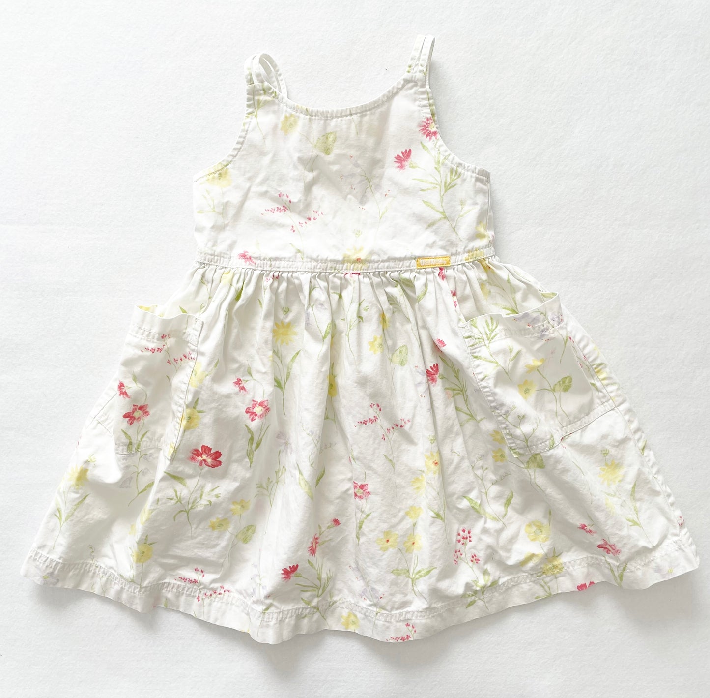OshKosh White Floral Dress - Yellow Clover Vintage Kids Clothes