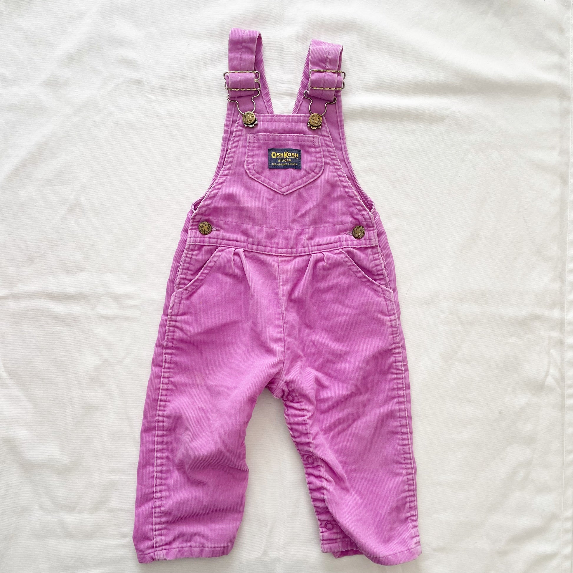 OshKosh Orchid Purple Fine Cord Overalls - Yellow Clover Vintage Kids Clothes