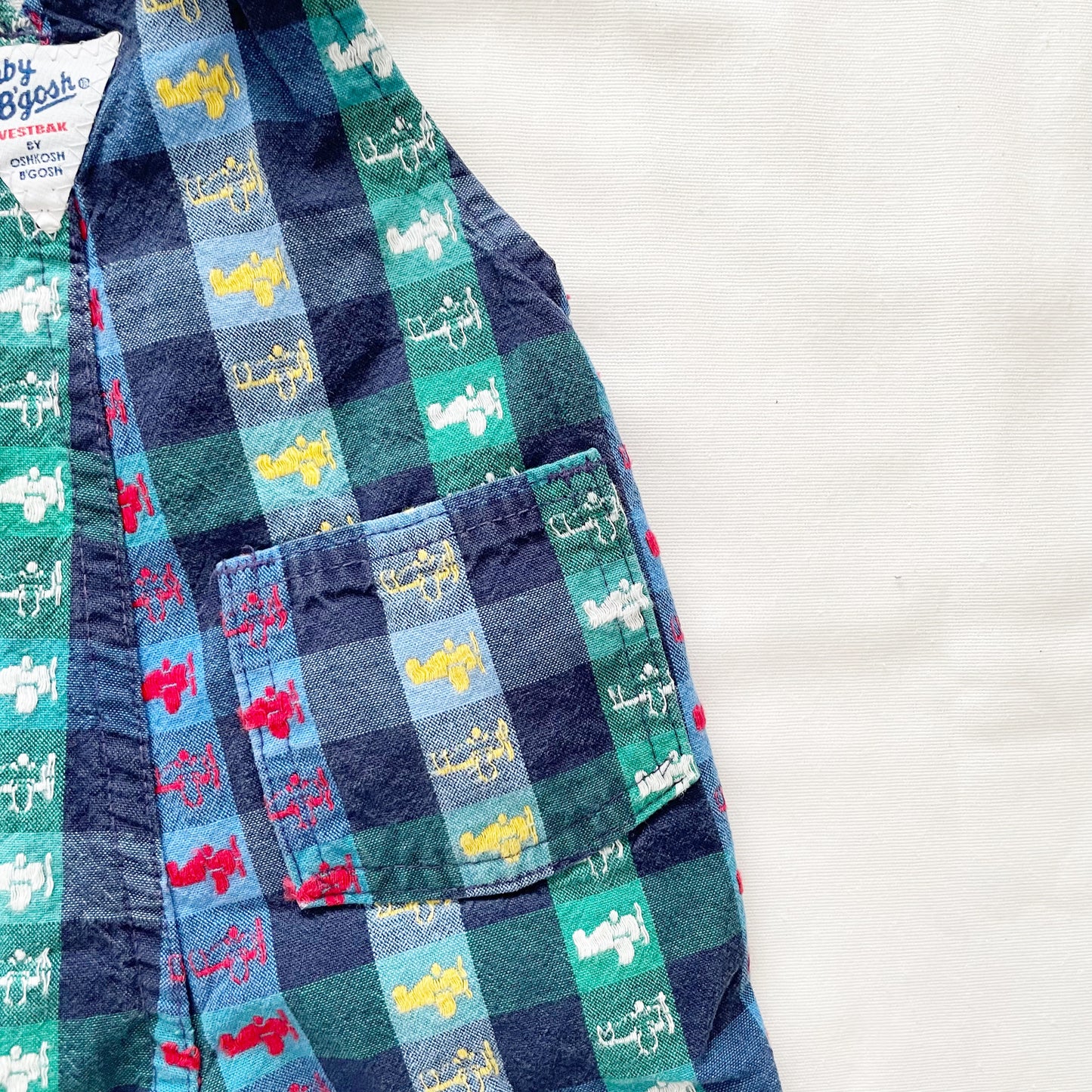 OshKosh Gingham Airplane Woven Overalls