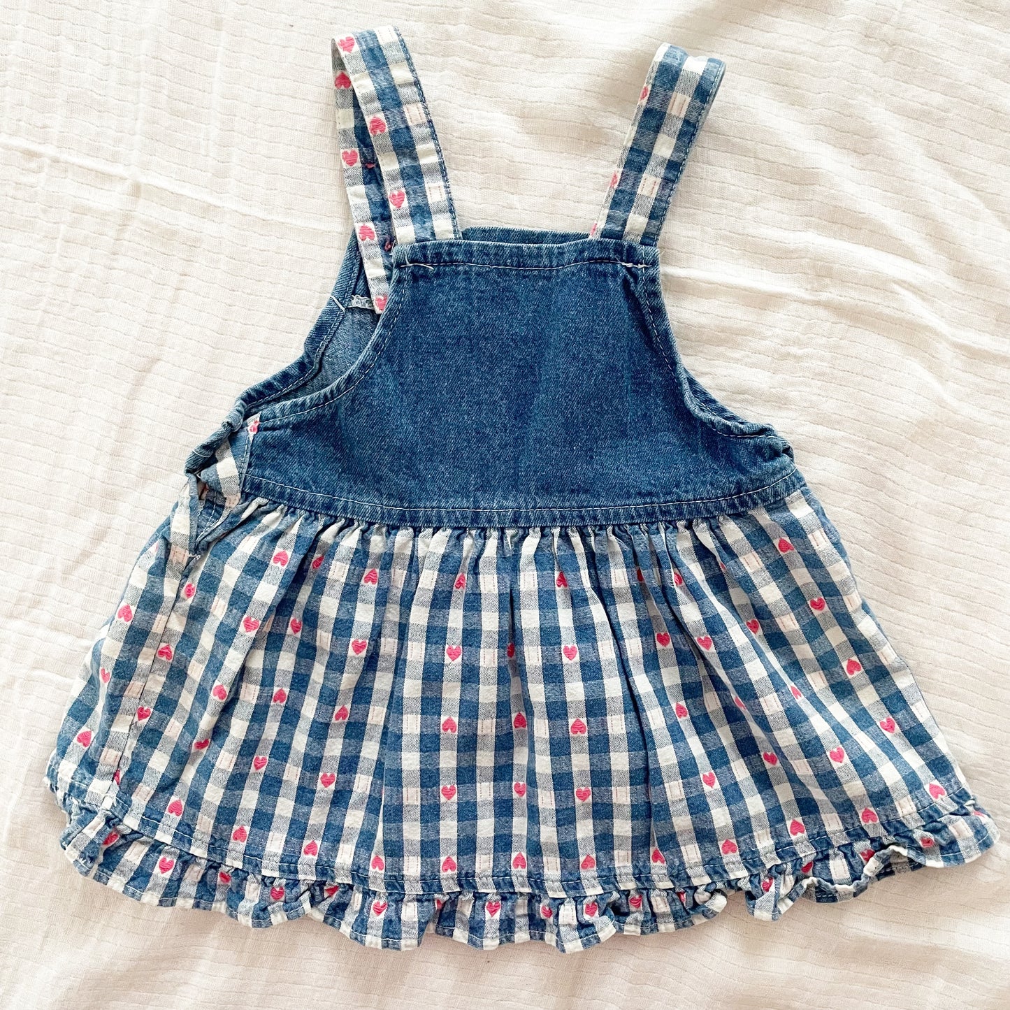 Baby B’gosh Heart Woven Gingham Skirtall - Yellow Clover Vintage Kids Clothes