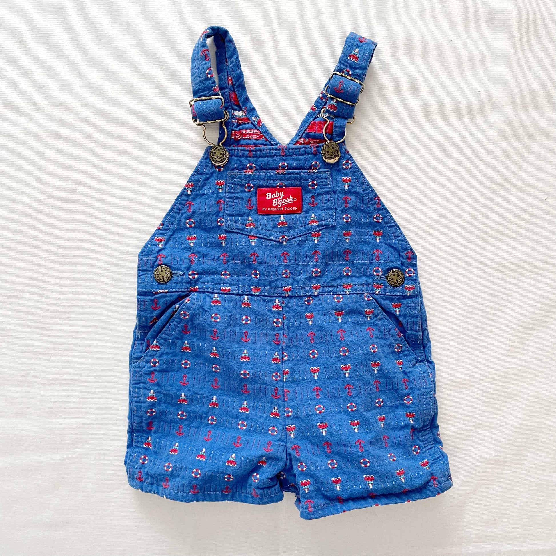 Vintage OshKosh Baby B’gosh Nautical Woven Shortalls