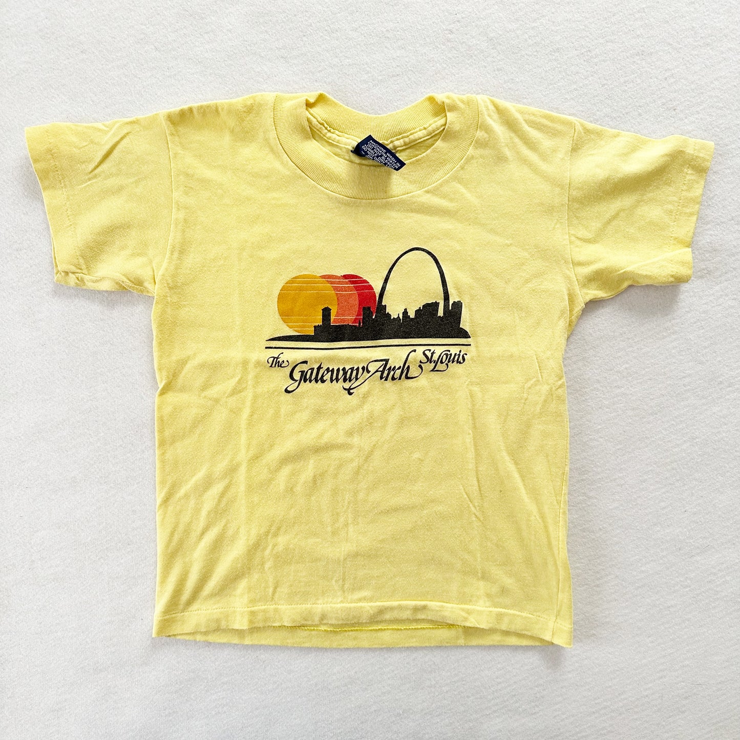 St. Louis Arch Tourist Tee - Yellow Clover Vintage Kids Clothes