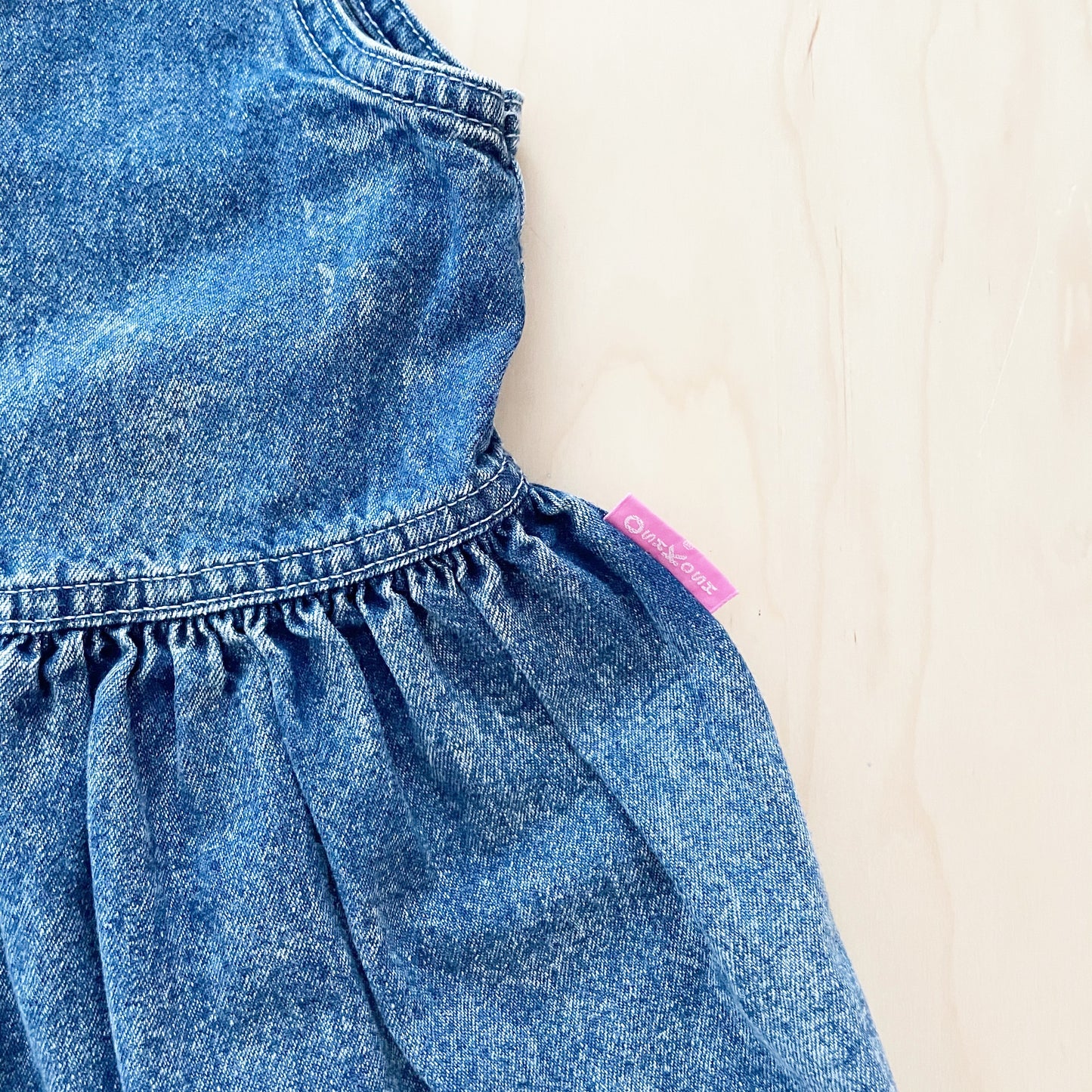 Vintage OshKosh Acid Wash Sleeveless Dress - Yellow Clover Vintage Kids Clothes
