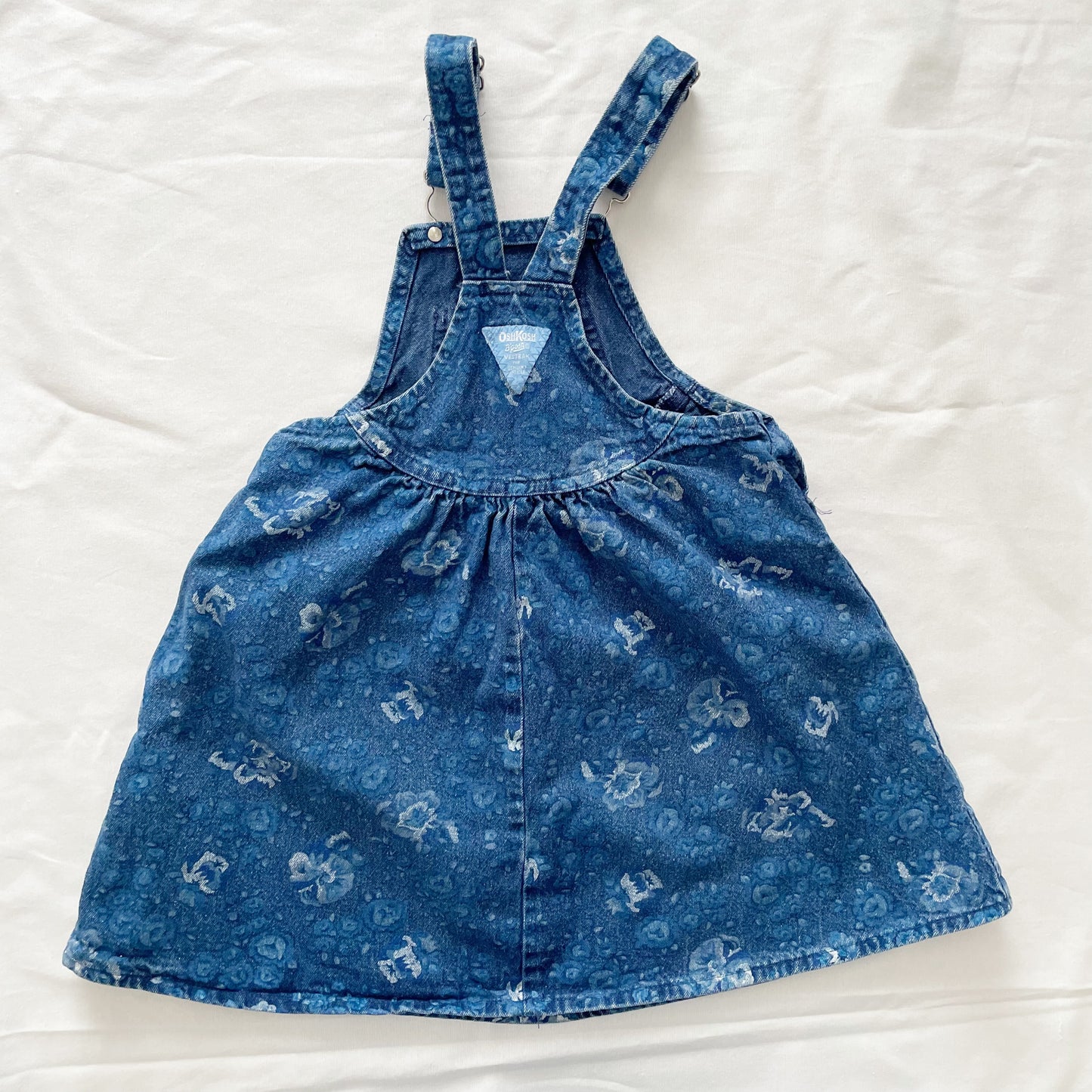 OshKosh Dark Denim Floral Printed Skirtall - Yellow Clover Vintage Kids Clothes