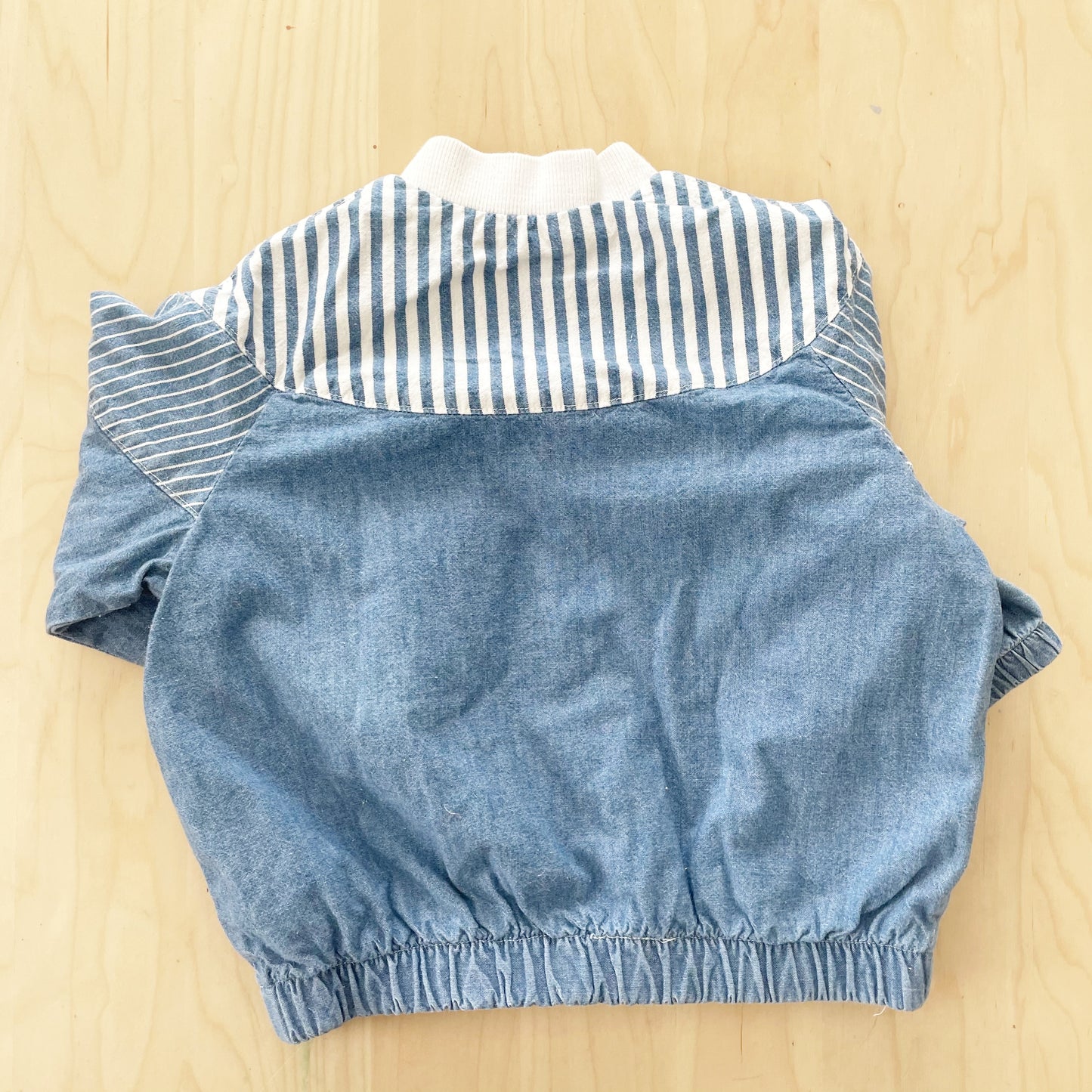 OshKosh Chambray Stripe Accent Jacket - Yellow Clover Vintage Kids Clothes