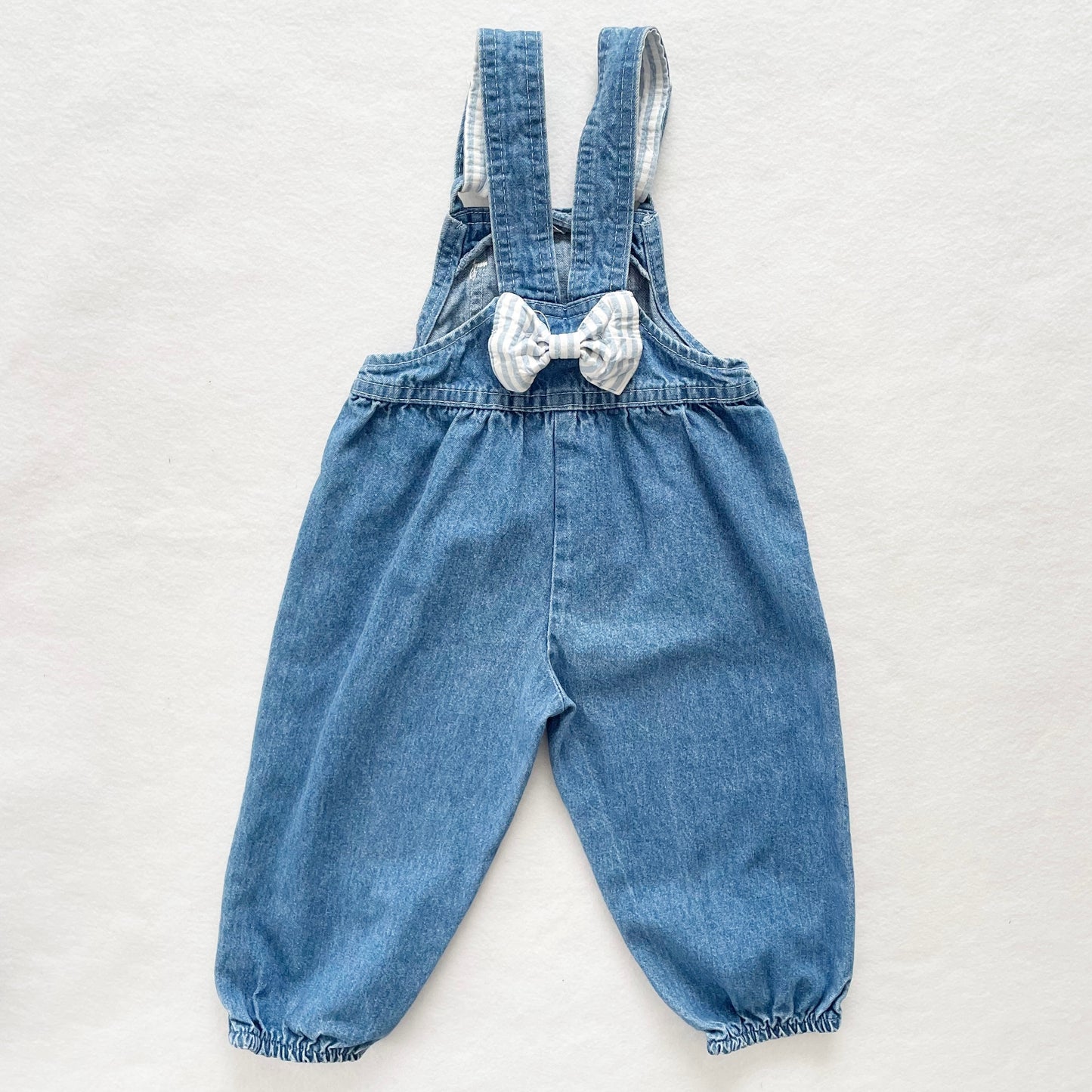 OshKosh Striped Accent Bubble Overalls - Yellow Clover Vintage Kids Clothes