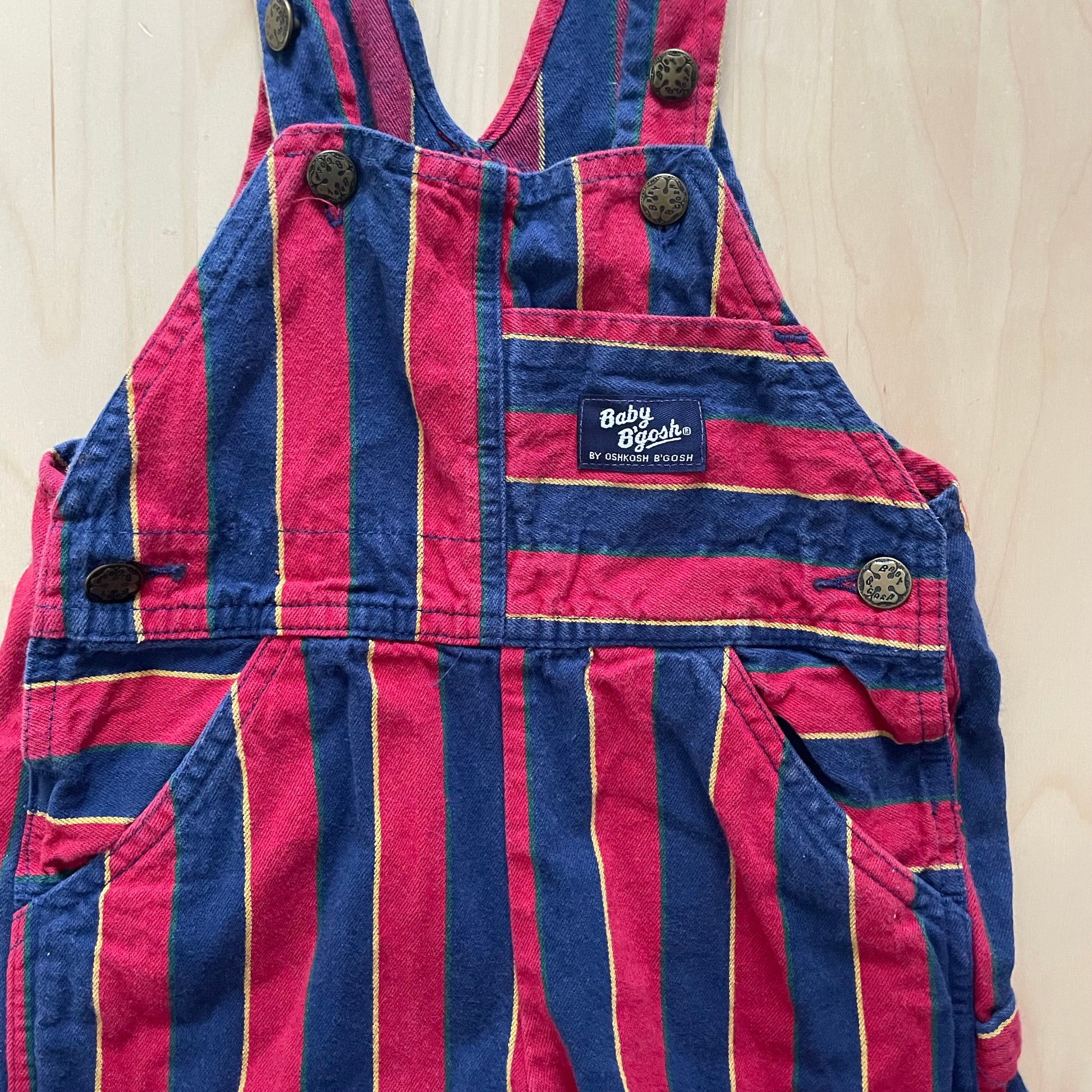 Vintage OshKosh Wide Stripe Overalls - Yellow Clover Vintage Kids Clothes