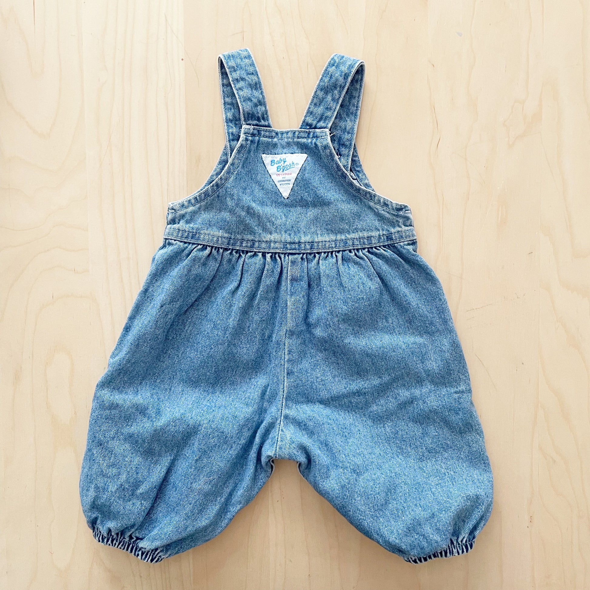 Baby B’gosh Light Wash Bubble Overalls - Yellow Clover Vintage Kids Clothes