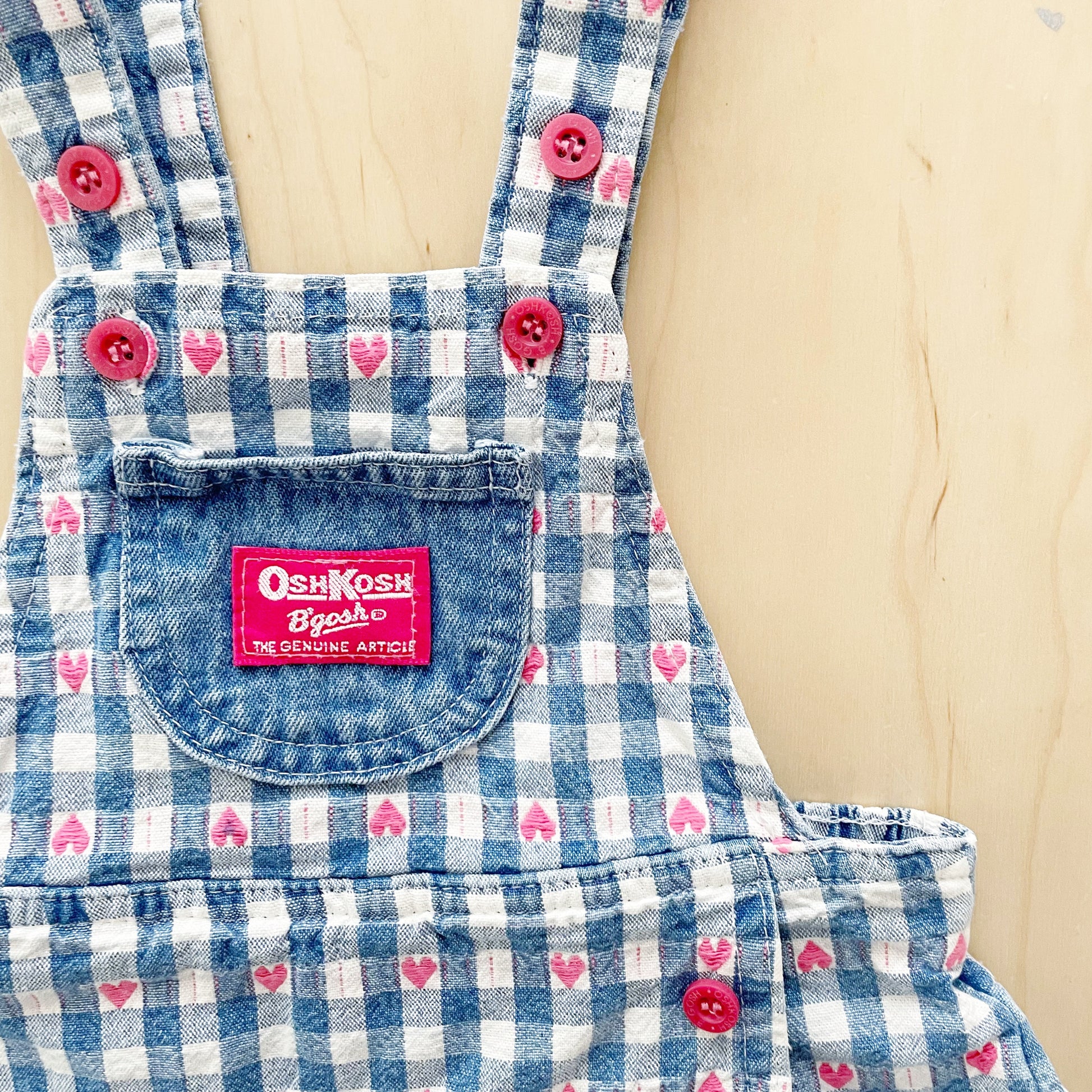 OshKosh Heart Woven Skort Shortalls - Yellow Clover Vintage Kids Clothes