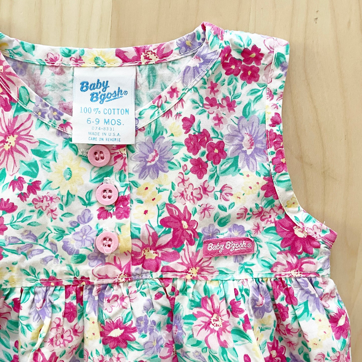 Baby B’gosh Floral Cotton Romper - Yellow Clover Vintage Kids Clothes