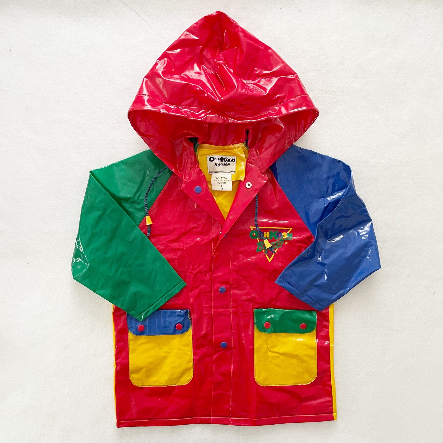 OshKosh Logo Rain Jacket - Yellow Clover Vintage Kids Clothes