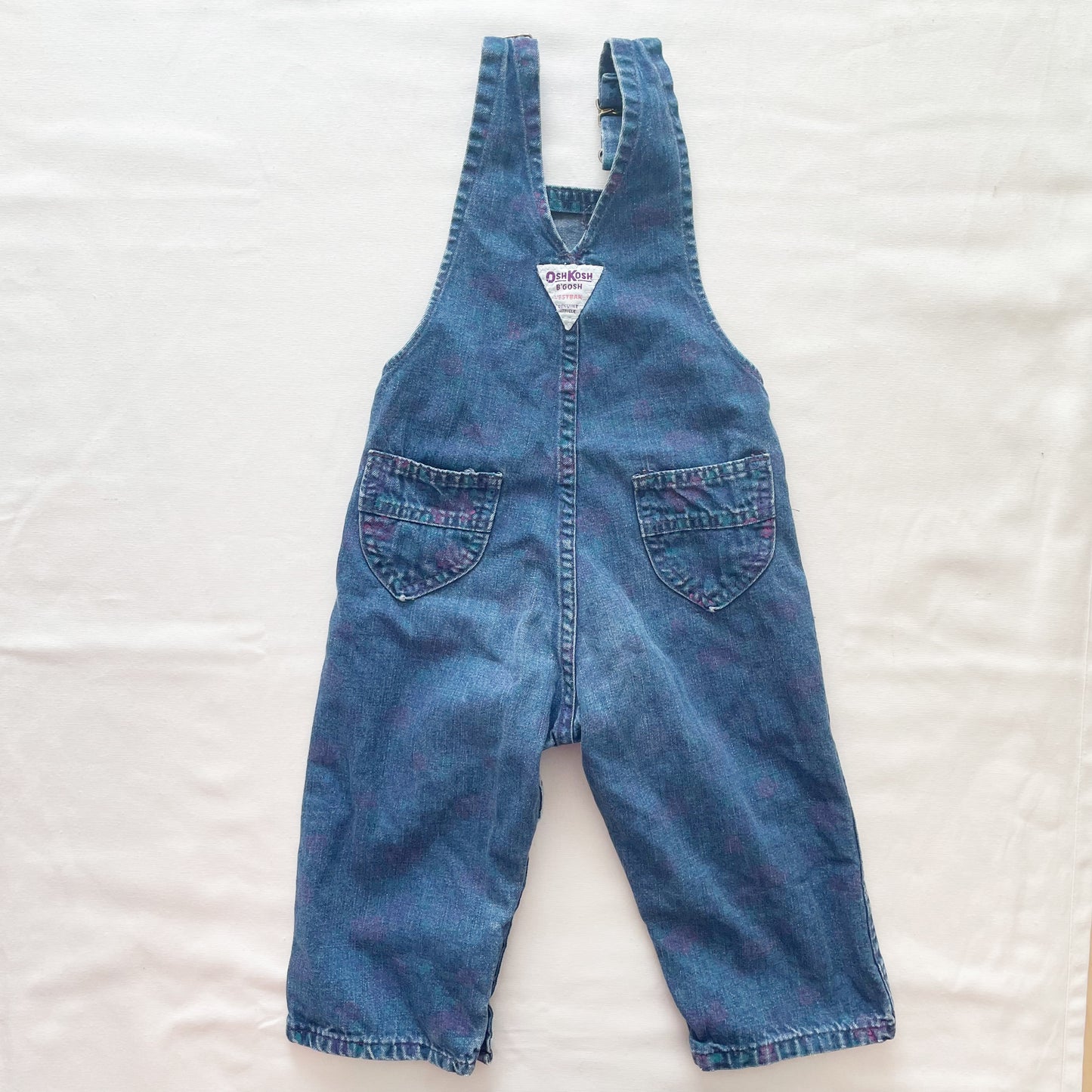OshKosh Darker Wash Floral Print Overalls