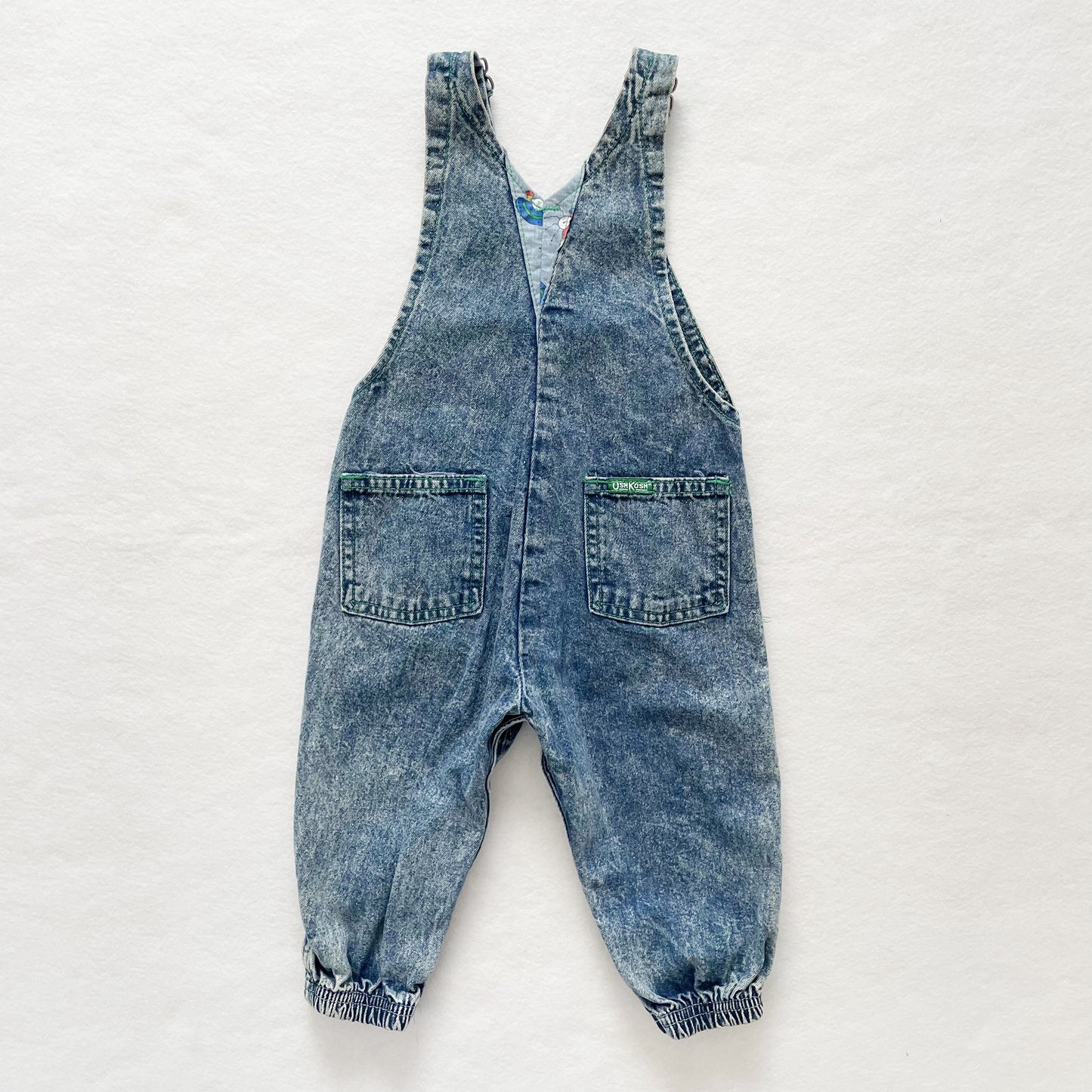 OshKosh Acid Wash Bug Overalls - Yellow Clover Vintage Kids Clothes