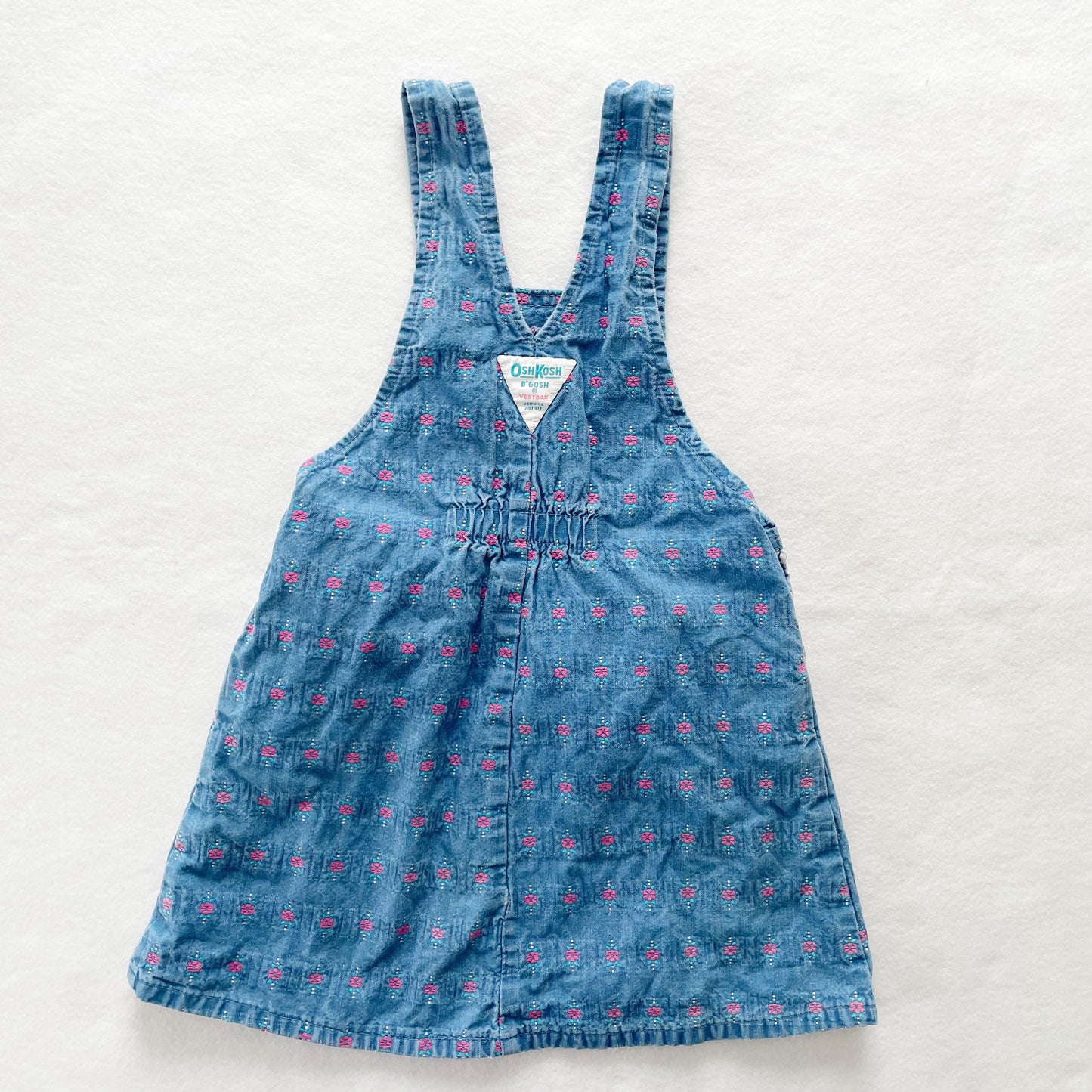 OshKosh Denim Flower Woven Skirtall - Yellow Clover Vintage Kids Clothes