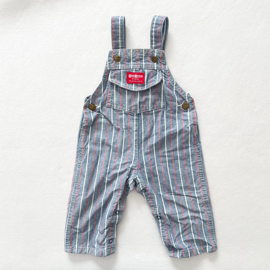 Vintage OshKosh Beach Dog Striped Overalls