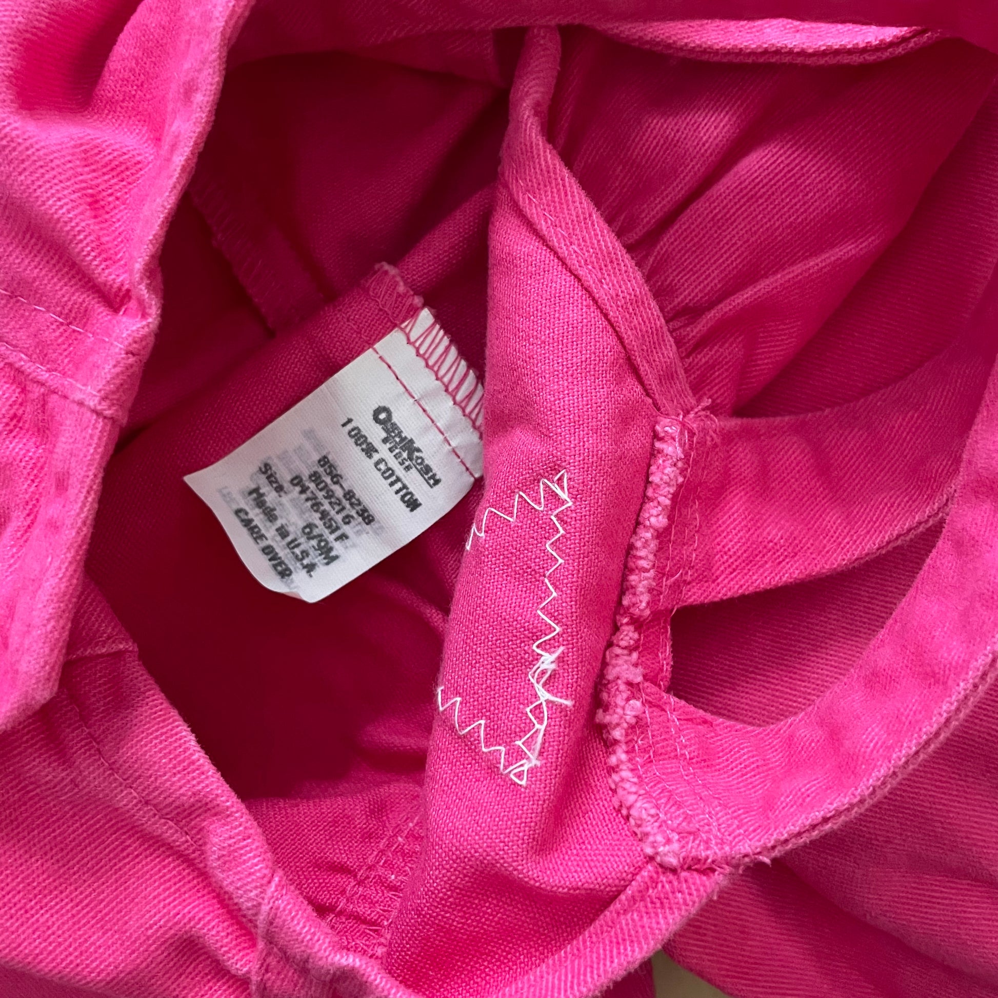 OshKosh Pink Floral Embroidered Overalls - Yellow Clover Vintage Kids Clothes