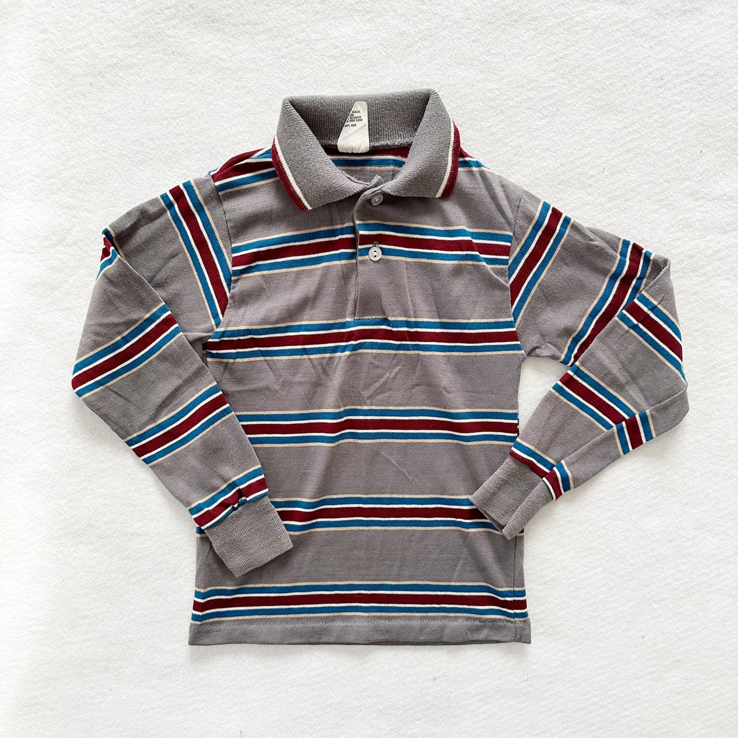Vintage JC Penney Striped Long Sleeve Boys Polo
