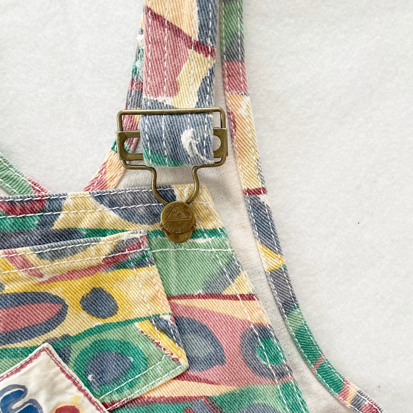 Guess Patterned Shortalls • 3y (?) - Yellow Clover Vintage Kids Clothes