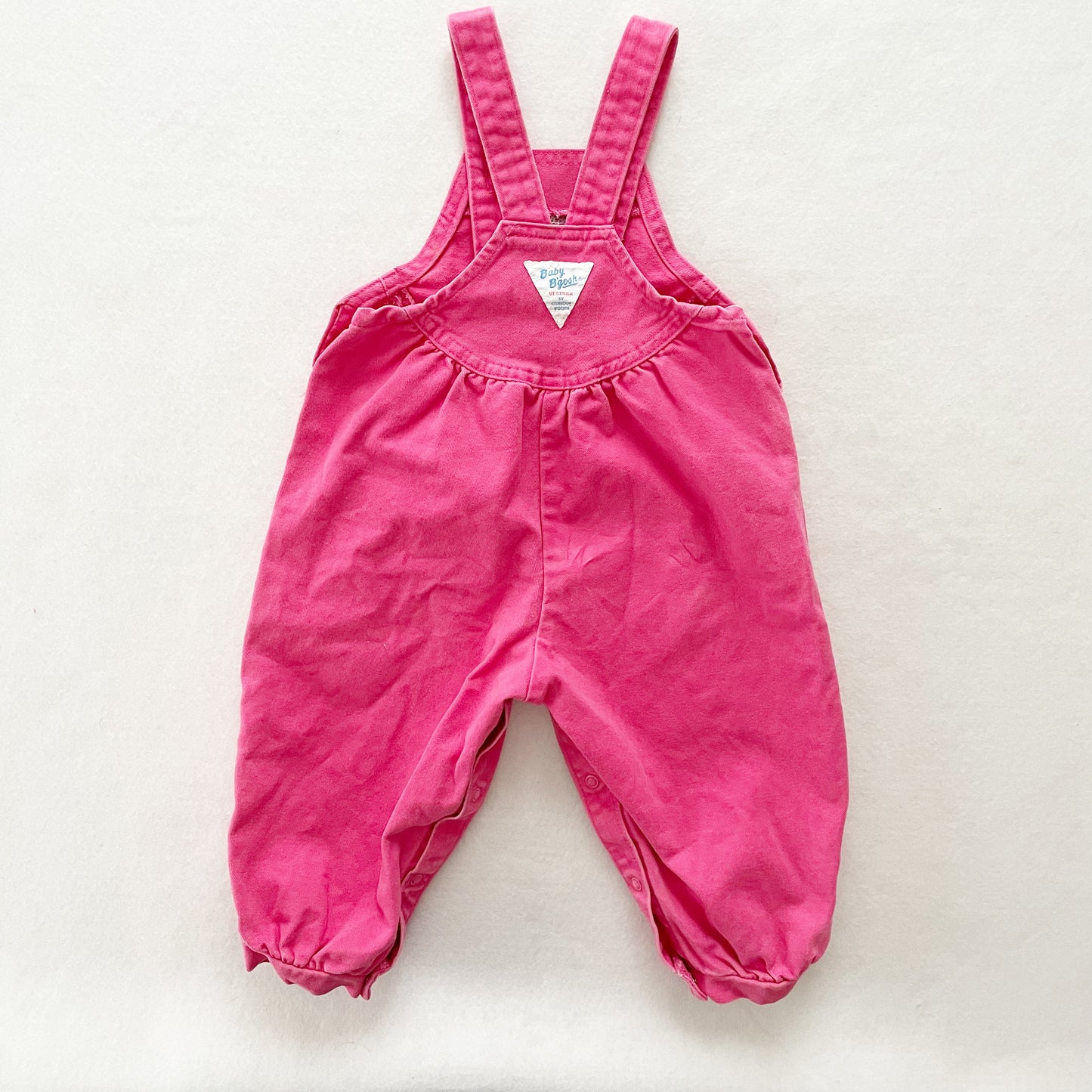 Baby B’gosh Pink Embroidered Bubble Overalls - Yellow Clover Vintage Kids Clothes