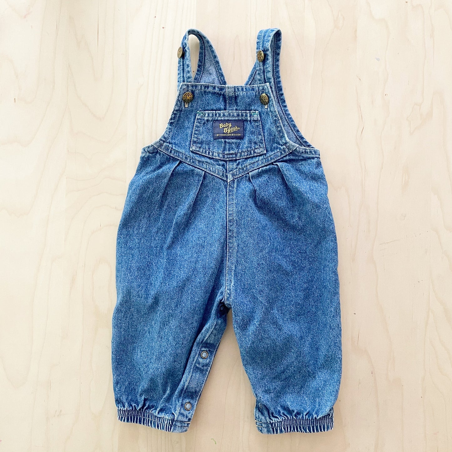 Vintage OshKosh Baby B’gosh Medium Wash Denim Bubble Overalls