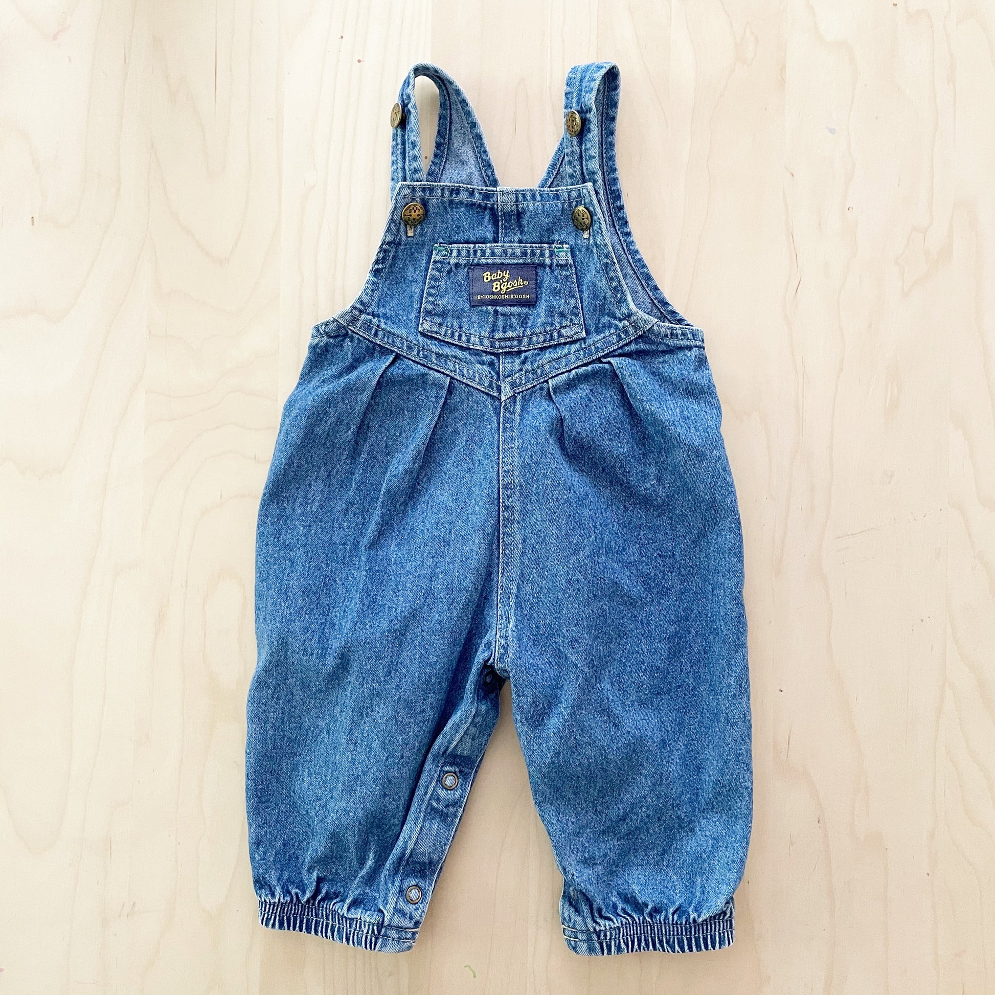 Vintage OshKosh Baby B’gosh Medium Wash Denim Bubble Overalls