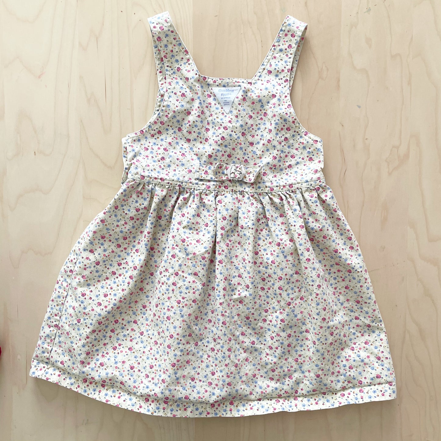 OshKosh Dainty Floral Print Pinafore - Yellow Clover Vintage Kids Clothes