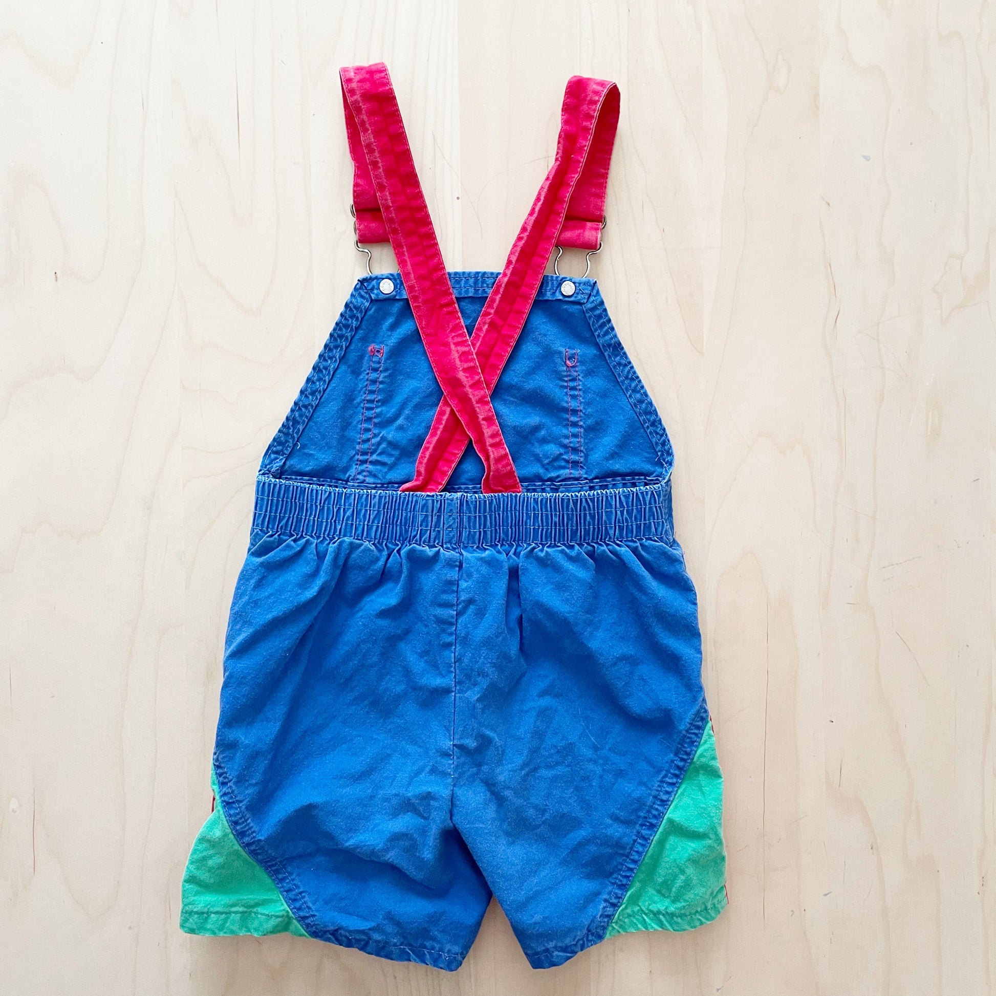 OshKosh Colorblock Shortall Overalls - Yellow Clover Vintage Kids Clothes
