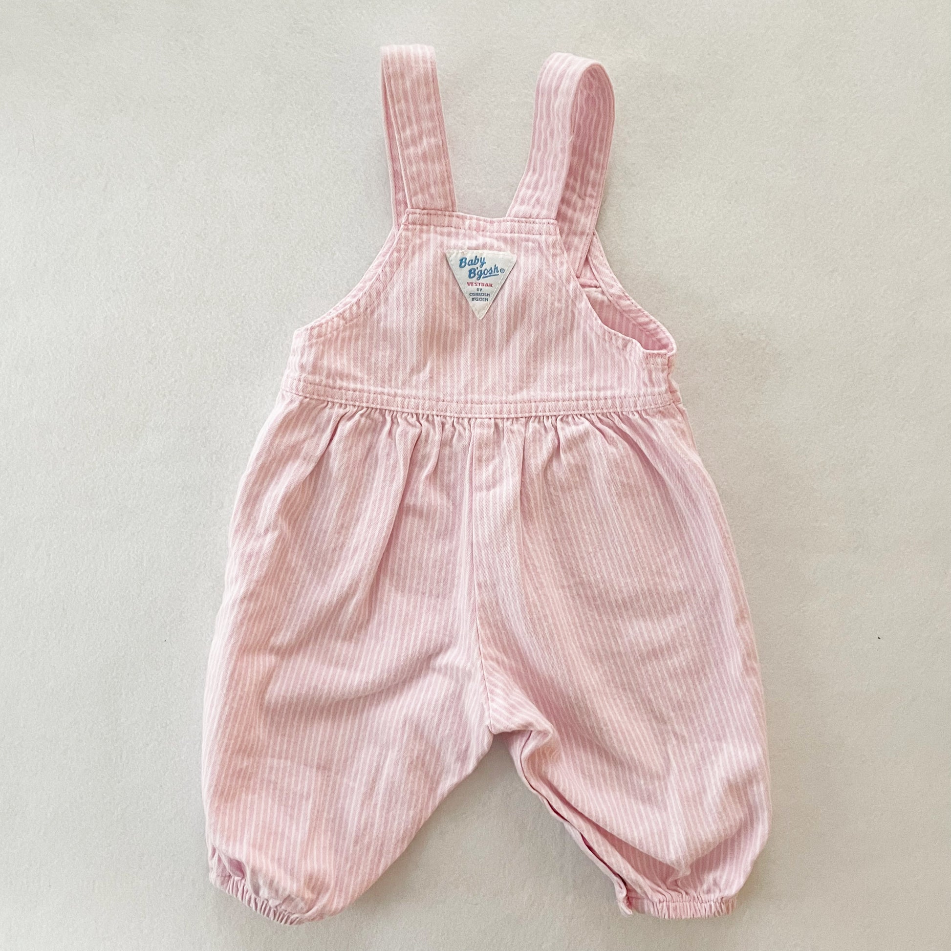 Baby B’gosh Pink Hickory Stripe Bubble Overalls - Yellow Clover Vintage Kids Clothes