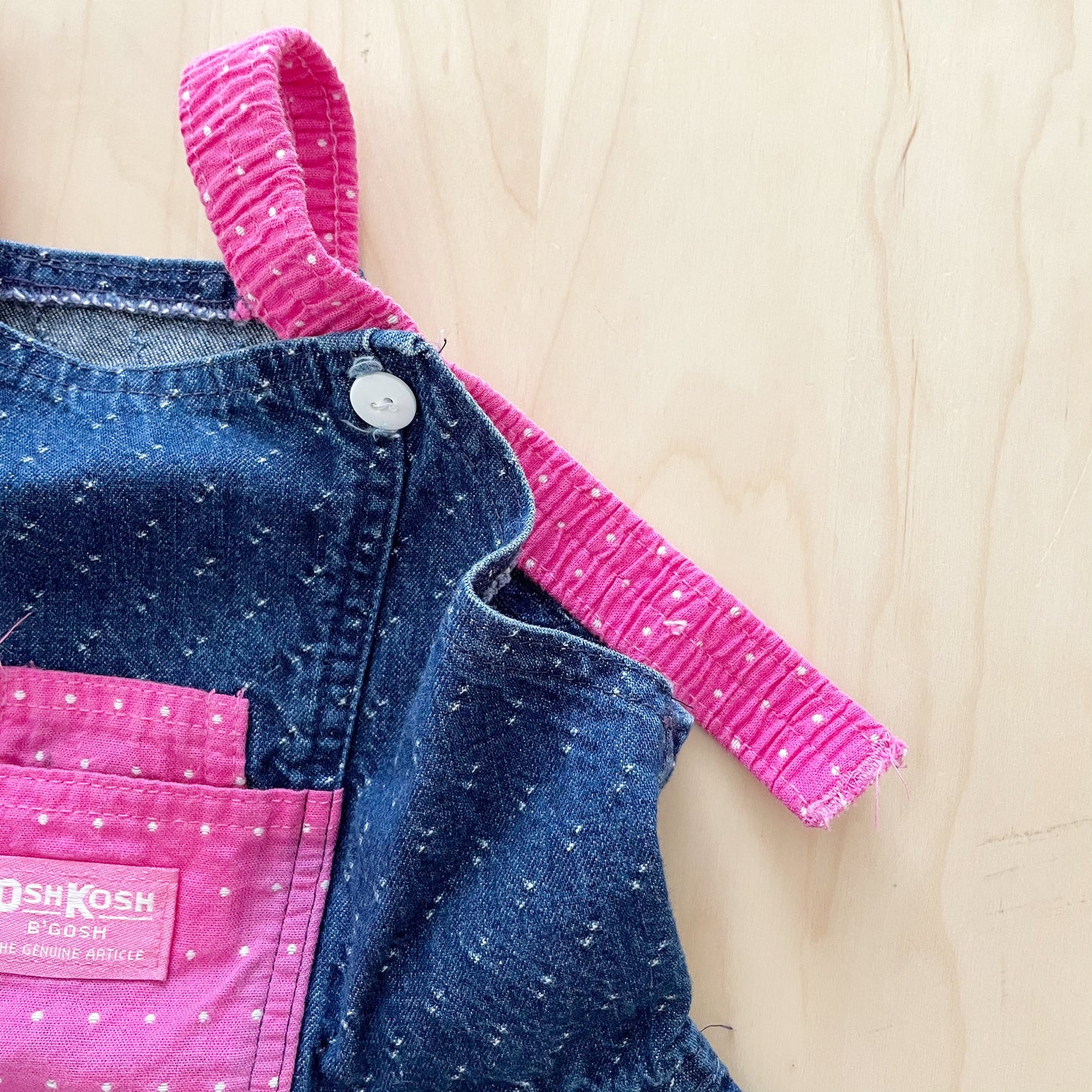 OshKosh Denim Dot Skirtall - Yellow Clover Vintage Kids Clothes