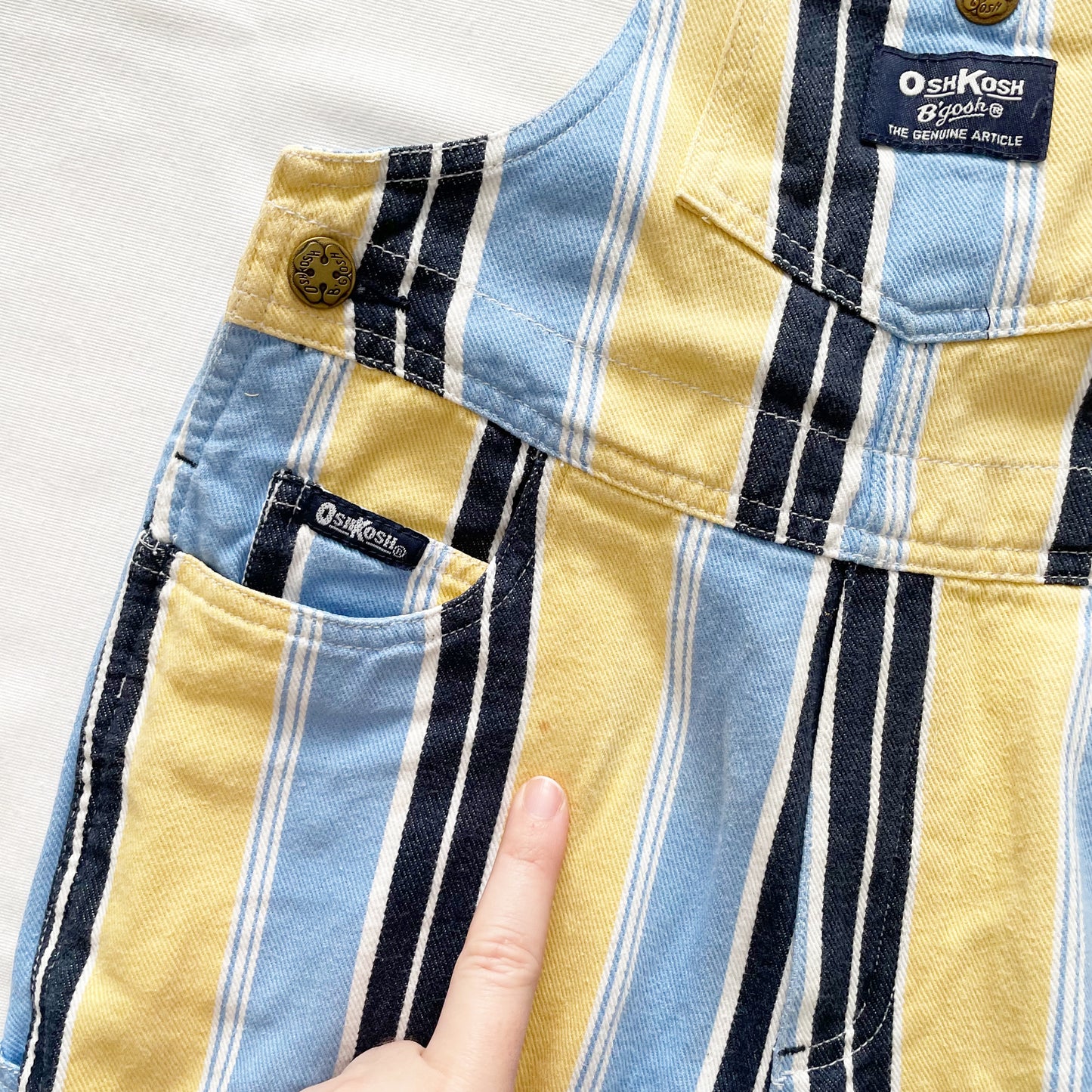OshKosh Cropped Baggy Cut Overalls - Yellow Clover Vintage Kids Clothes
