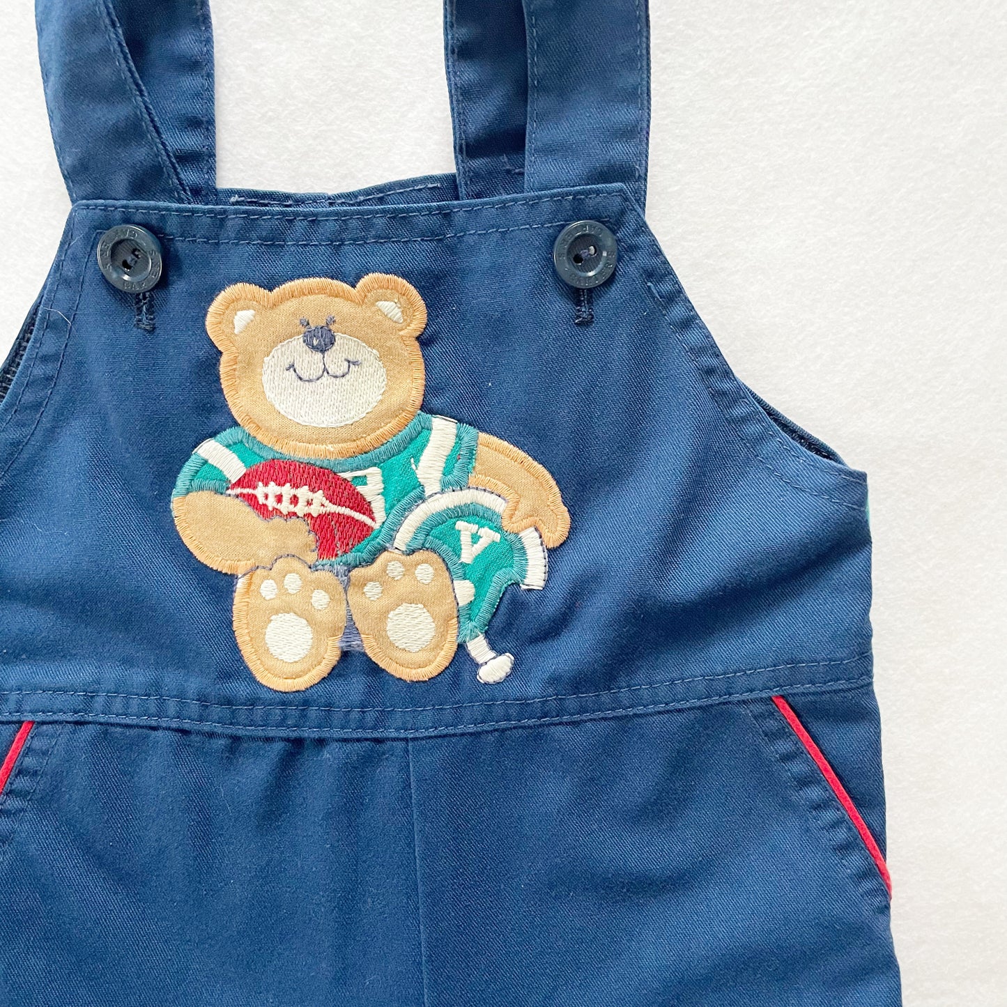 Carter’s Football Bear Romper - Yellow Clover Vintage Kids Clothes