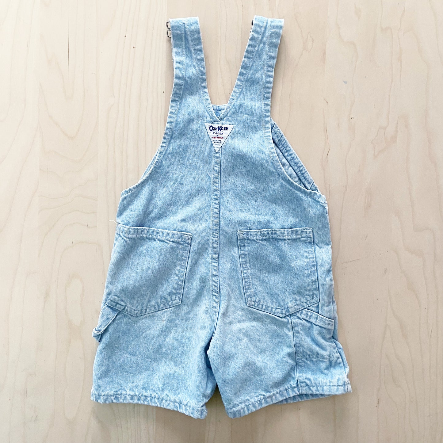 OshKosh Light Stone Wash Shortalls - Yellow Clover Vintage Kids Clothes