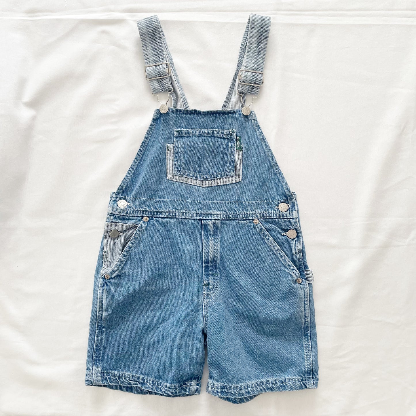 OshKosh Denim Accent Shortalls - Yellow Clover Vintage Kids Clothes
