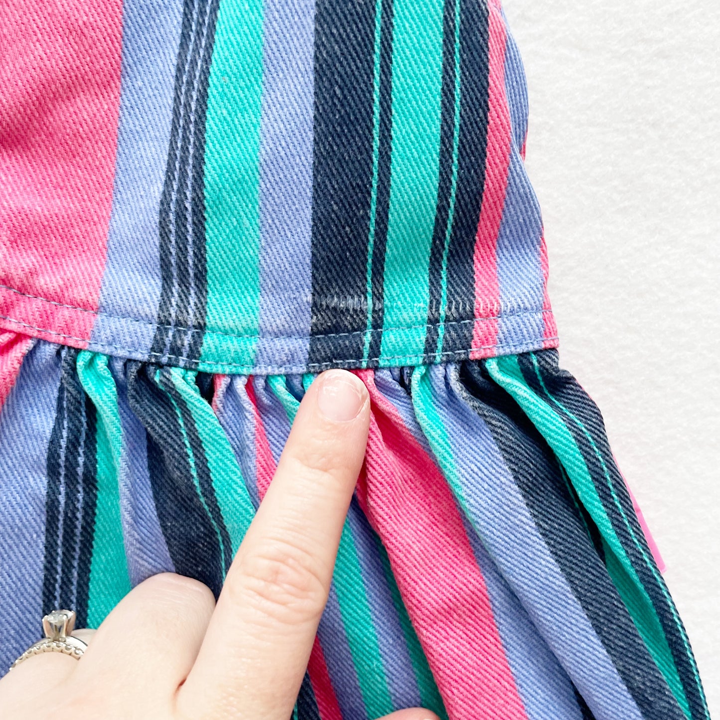 OshKosh Striped Denim Dress - Yellow Clover Vintage Kids Clothes