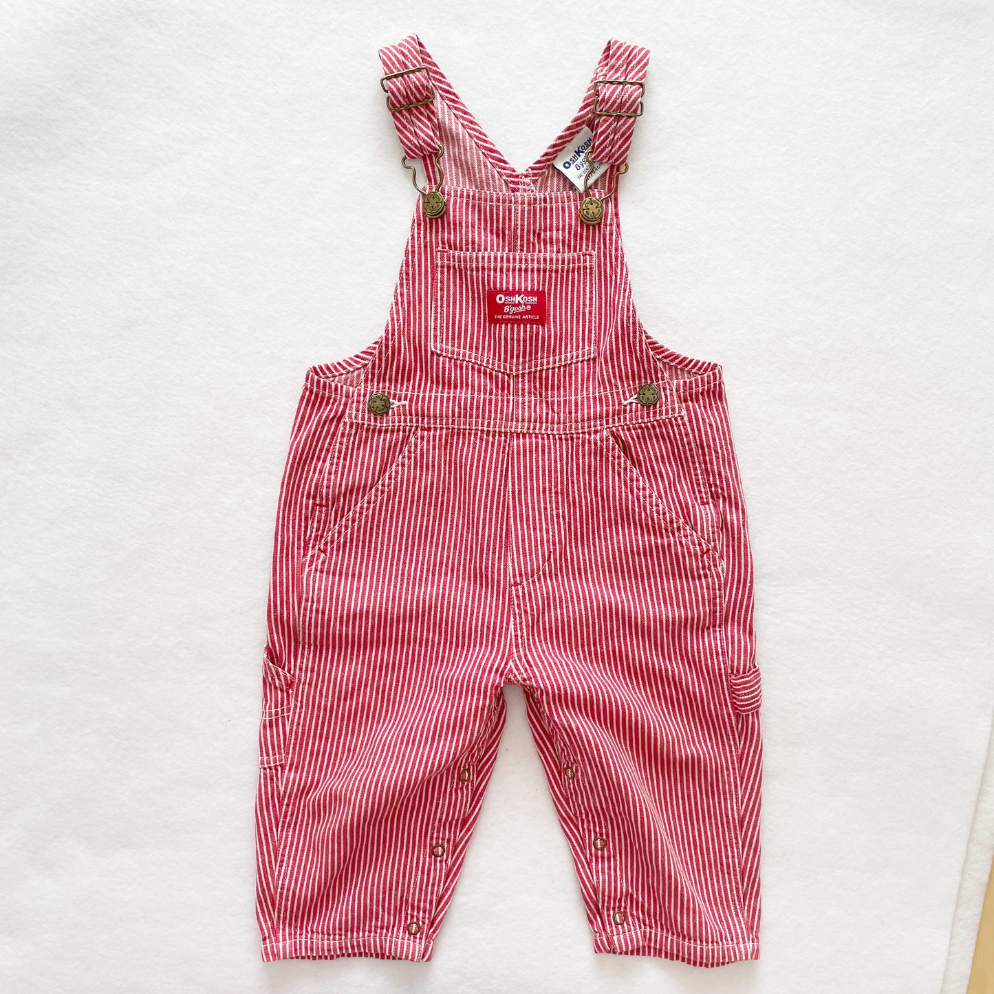 OshKosh Red Hickory Stripe Overalls