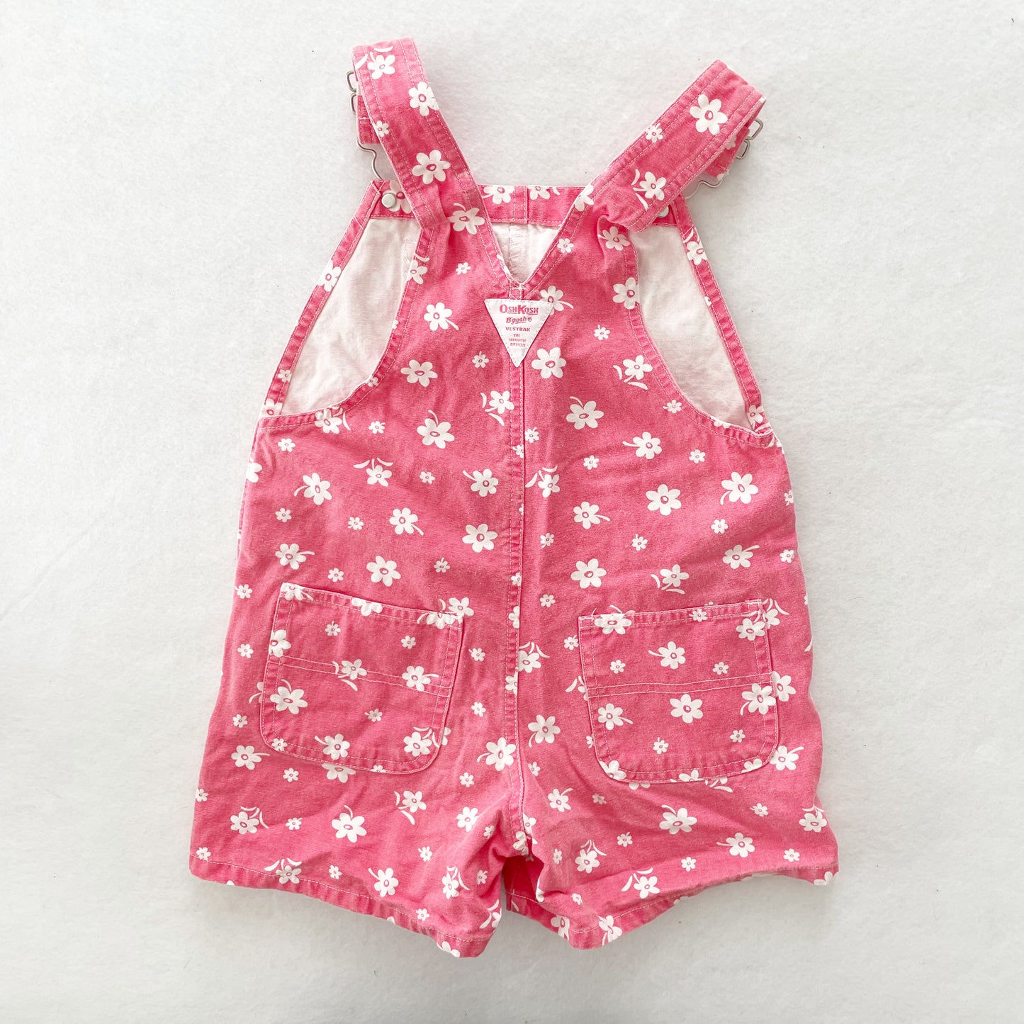 OshKosh Flower Print Shortalls - Yellow Clover Vintage Kids Clothes