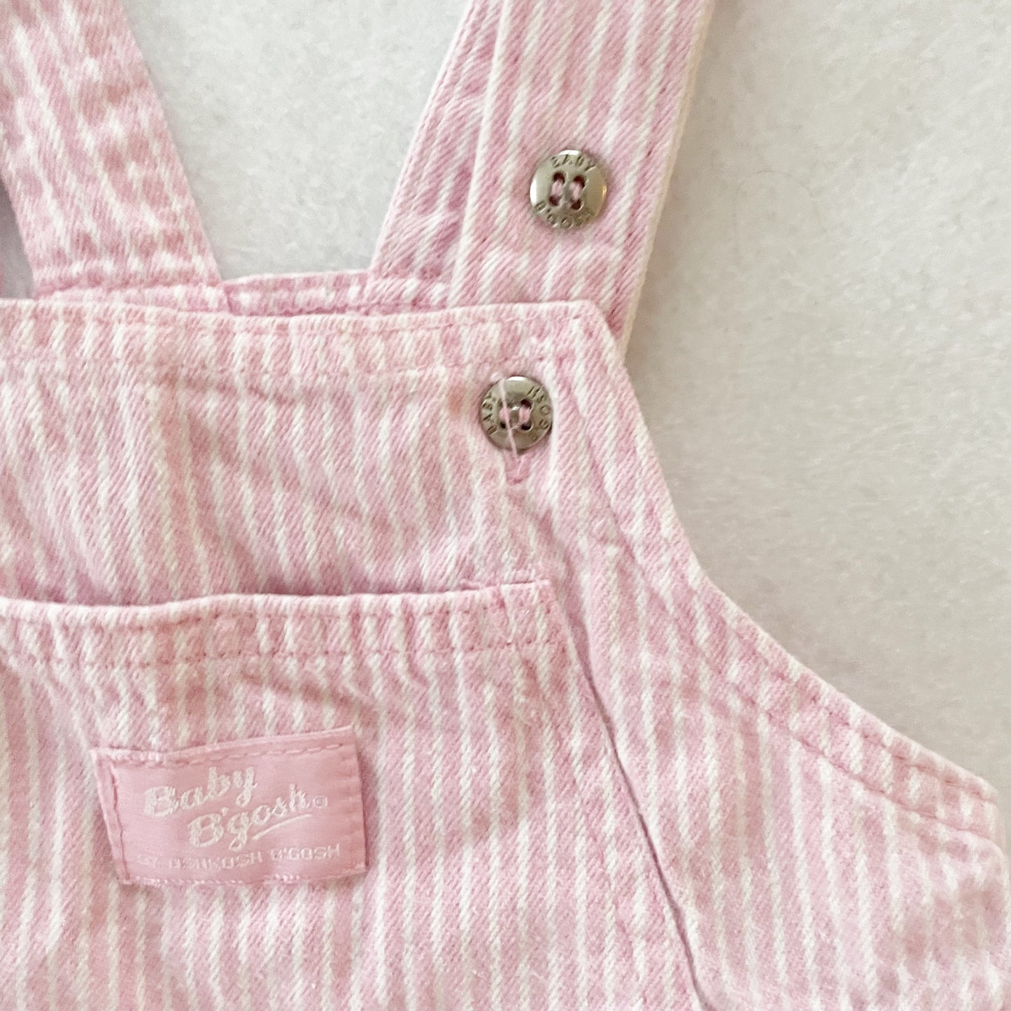 Baby B’gosh Pink Hickory Stripe Bubble - Yellow Clover Vintage Kids Clothes