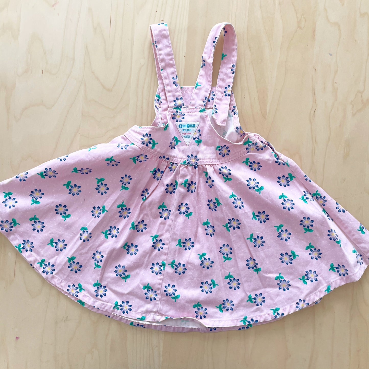 OshKosh Blue Daisy Skirtall - Yellow Clover Vintage Kids Clothes