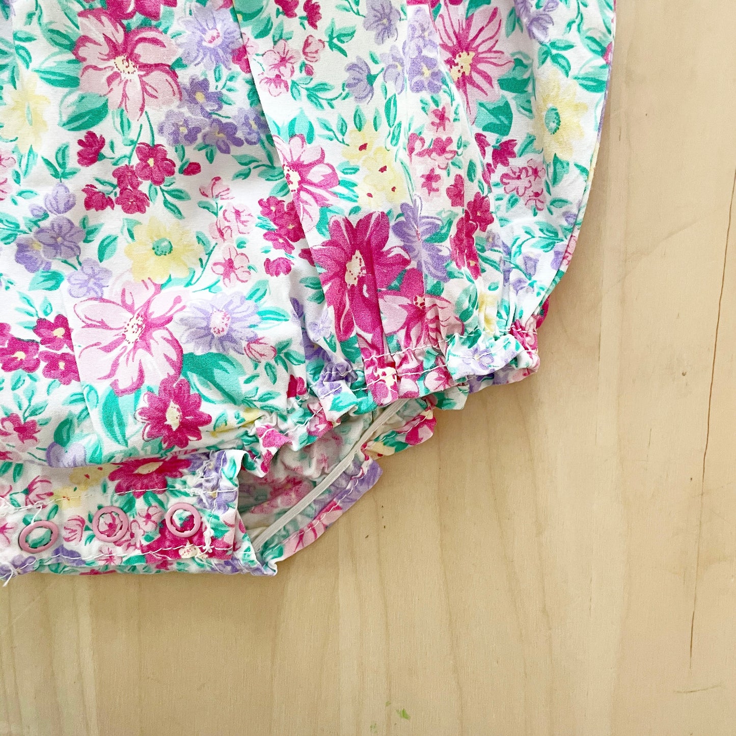 Baby B’gosh Floral Cotton Romper - Yellow Clover Vintage Kids Clothes