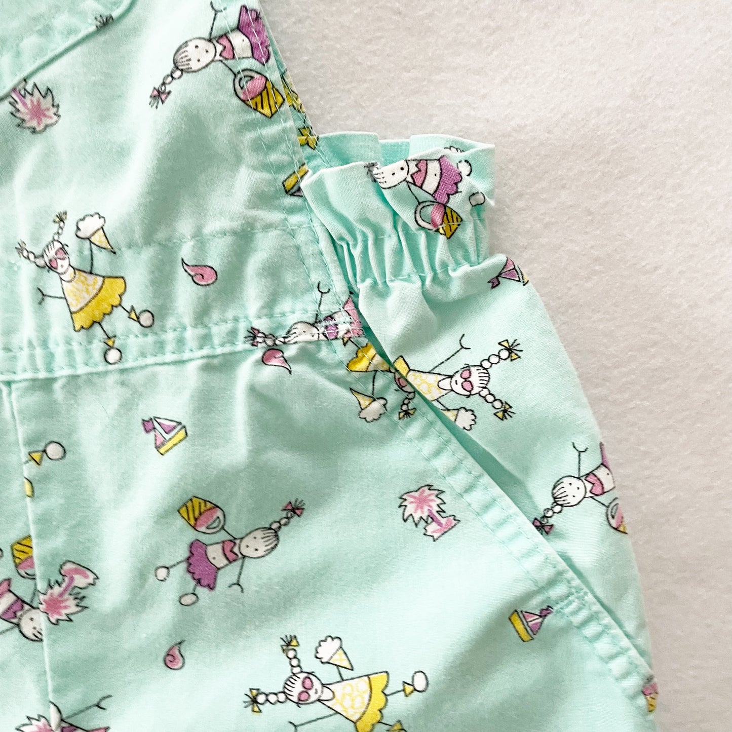 OshKosh Ice Cream Girls Shortalls - Yellow Clover Vintage Kids Clothes