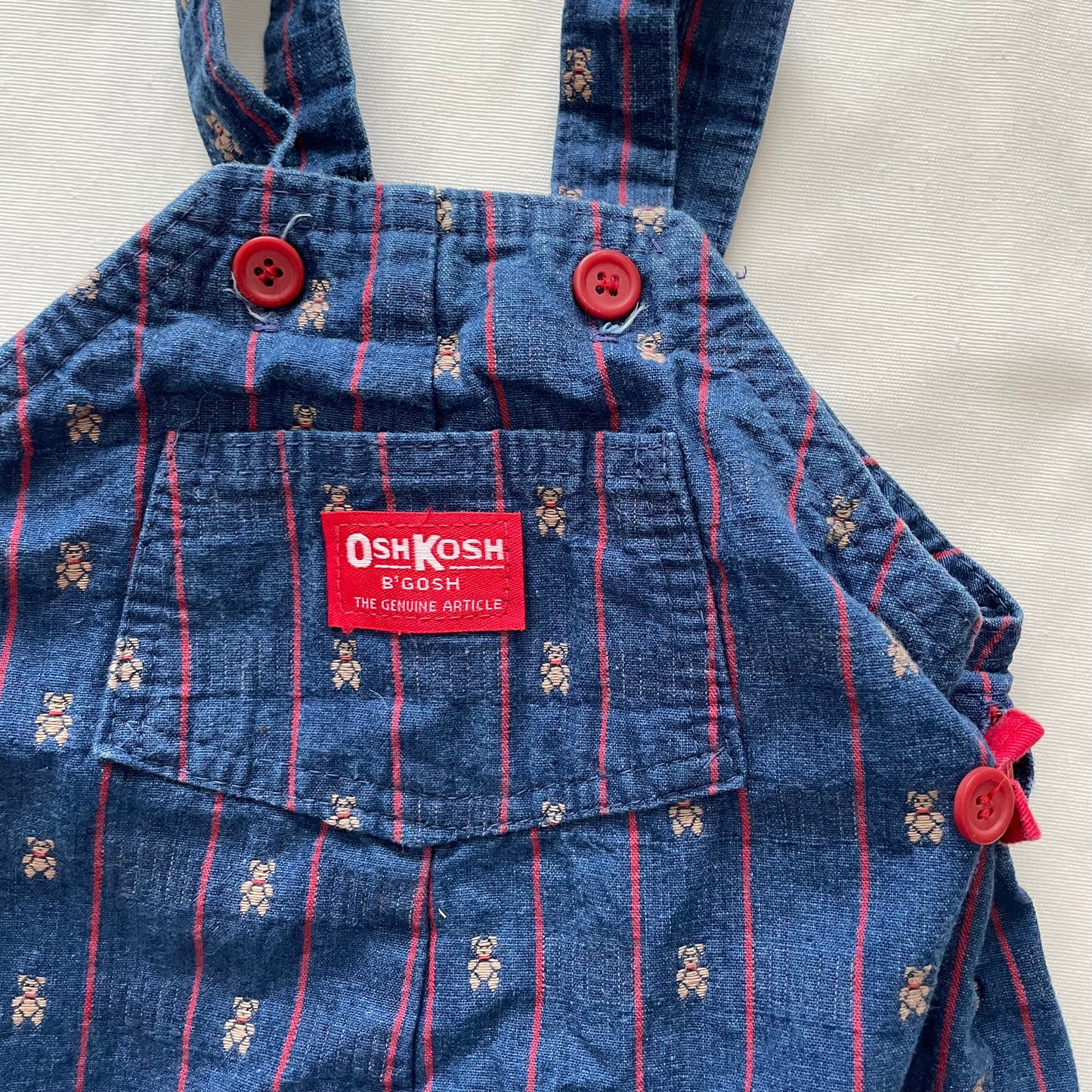 OshKosh Teddy Bear Jogger Overalls - Yellow Clover Vintage Kids Clothes