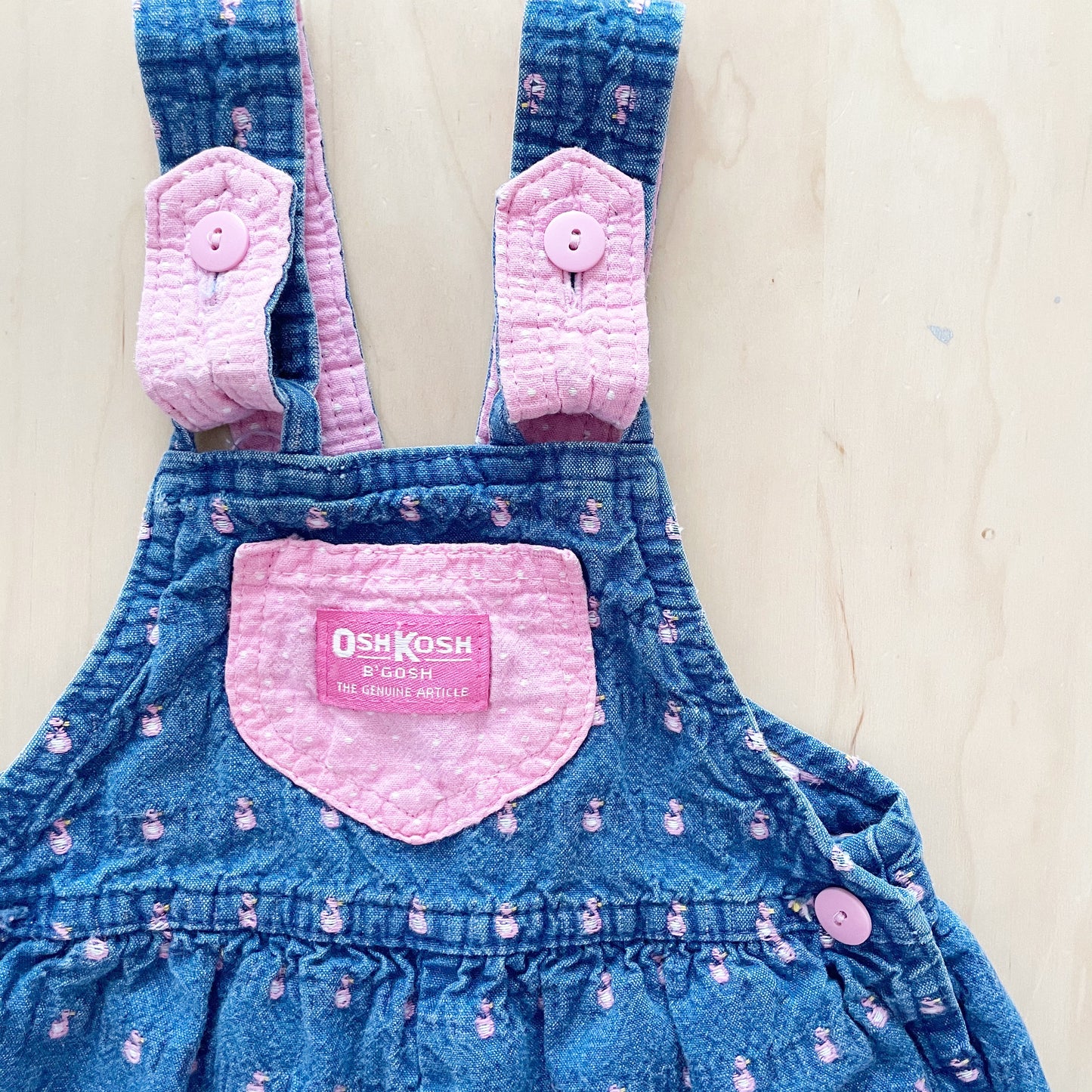 OshKosh Duck Embroidered Overalls - Yellow Clover Vintage Kids Clothes