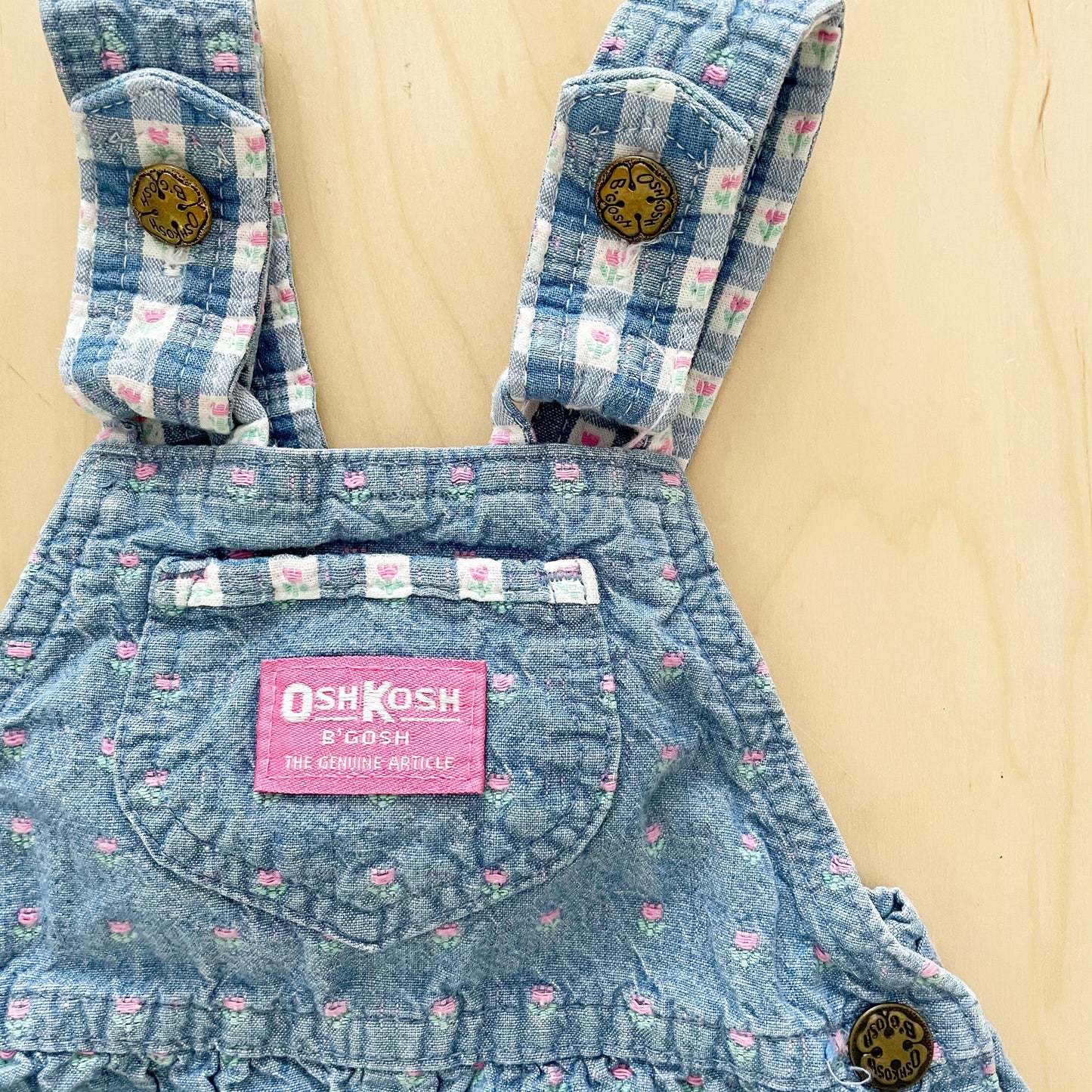OshKosh Floral Woven Bow Back Bubble Romper