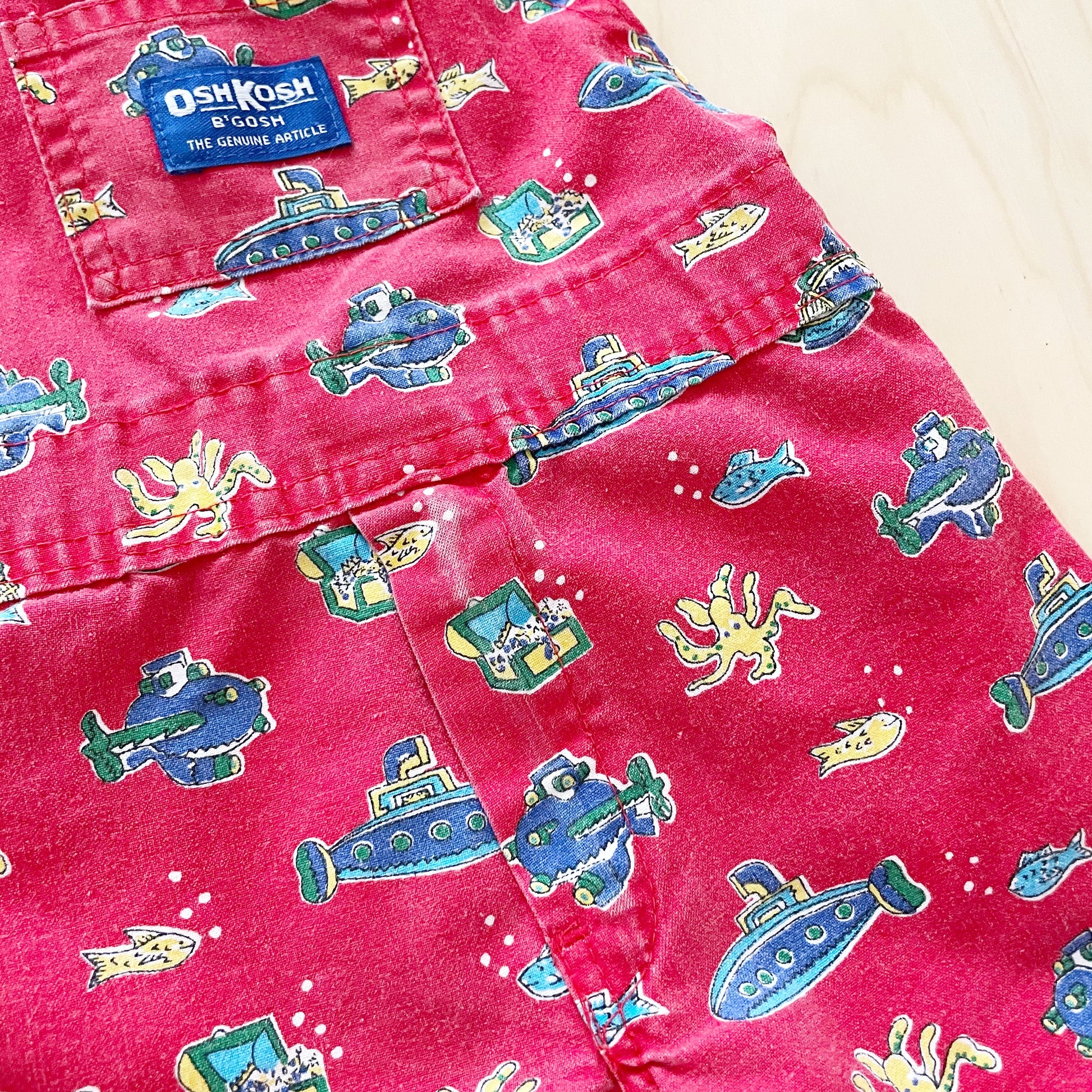 Vintage OshKosh Submarine Shortalls - Yellow Clover Vintage Kids Clothes